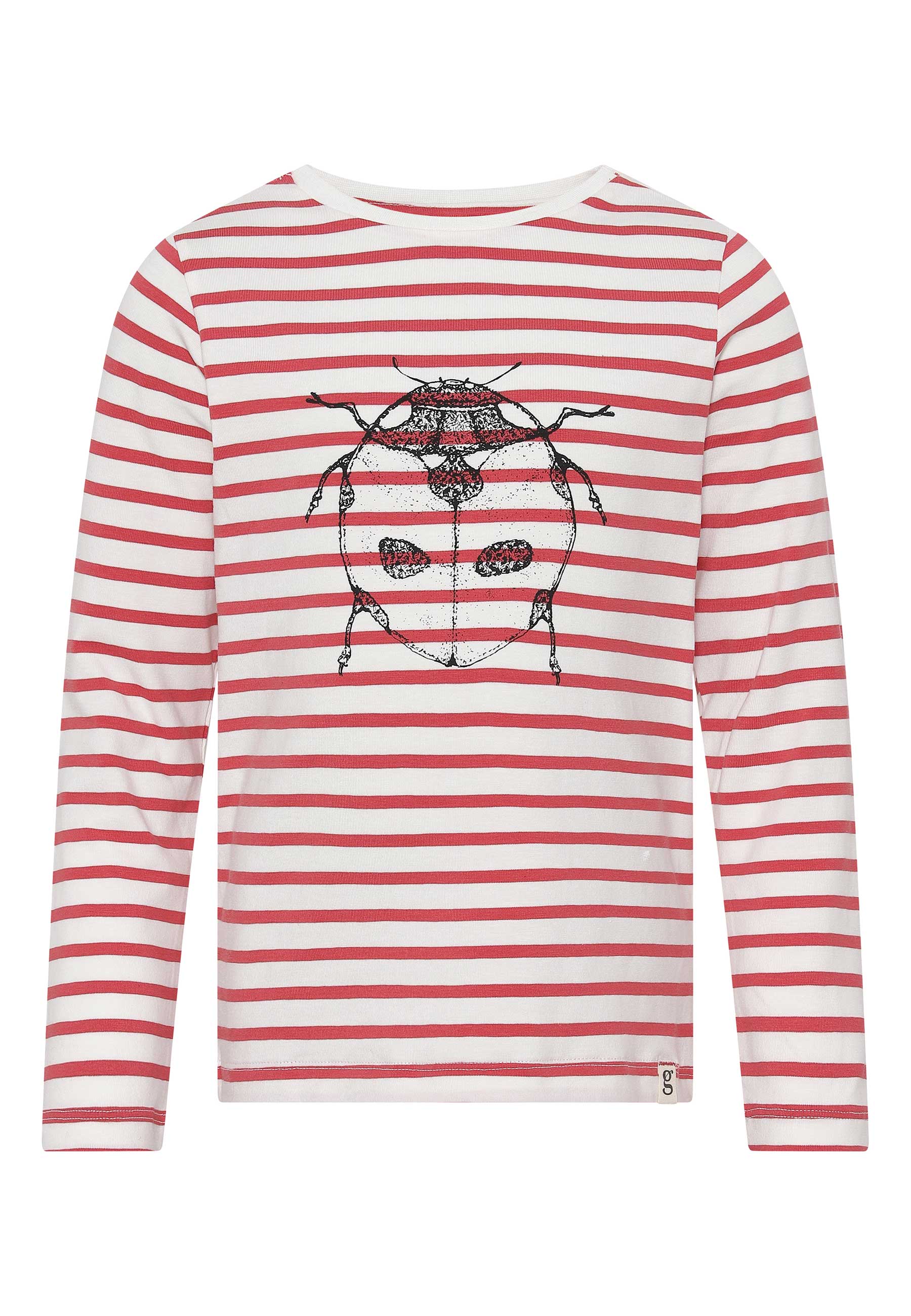 GROBUND Charlie blusen mini - den med ribsrøde striber og mariehøne