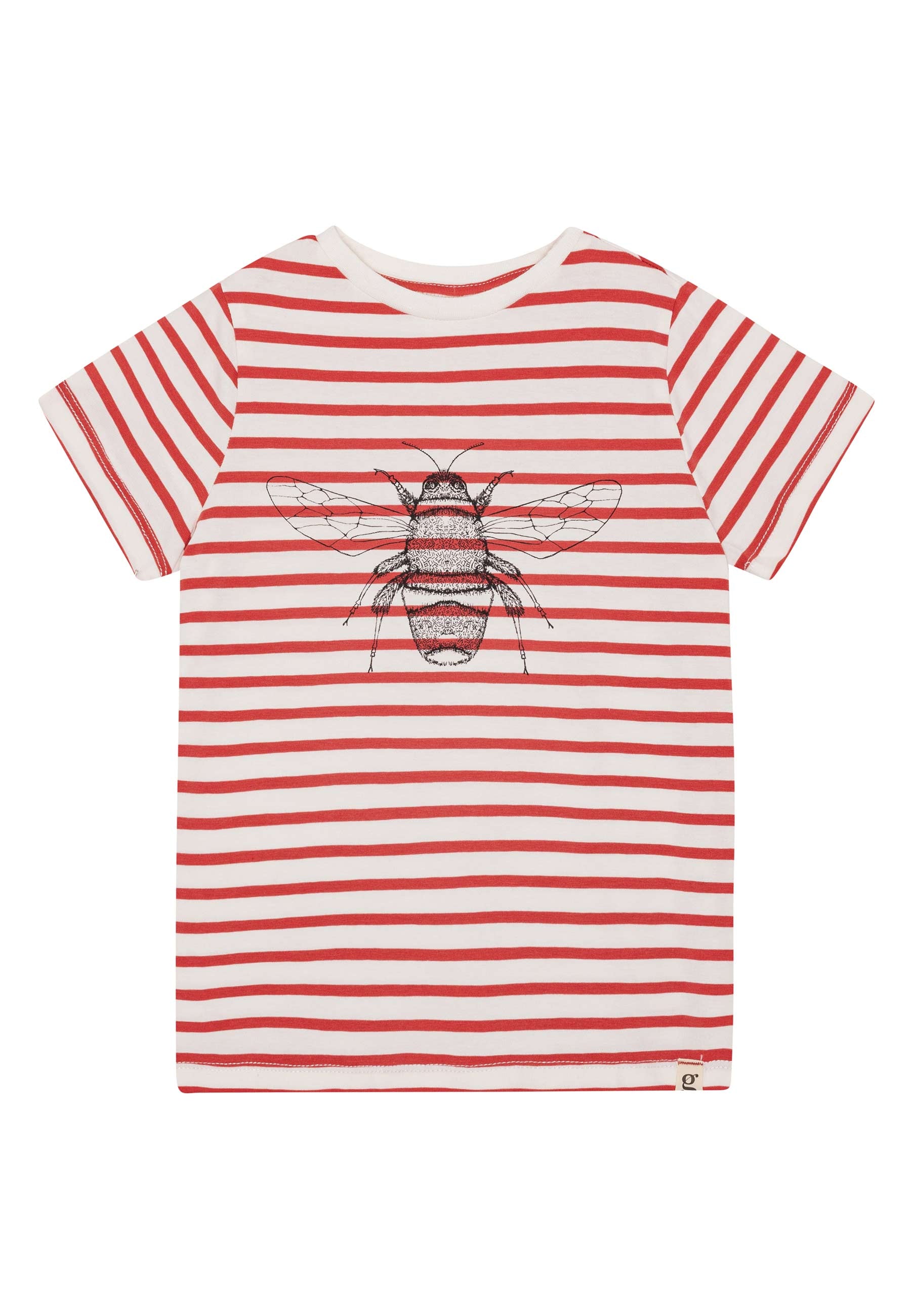 GROBUND Chris t-shirten mini - den med ribsrøde striber og bi