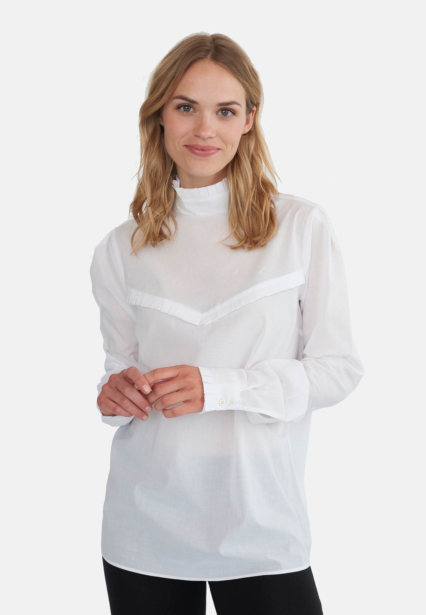GROBUND Ellen skjorten - den hvide med høj krave