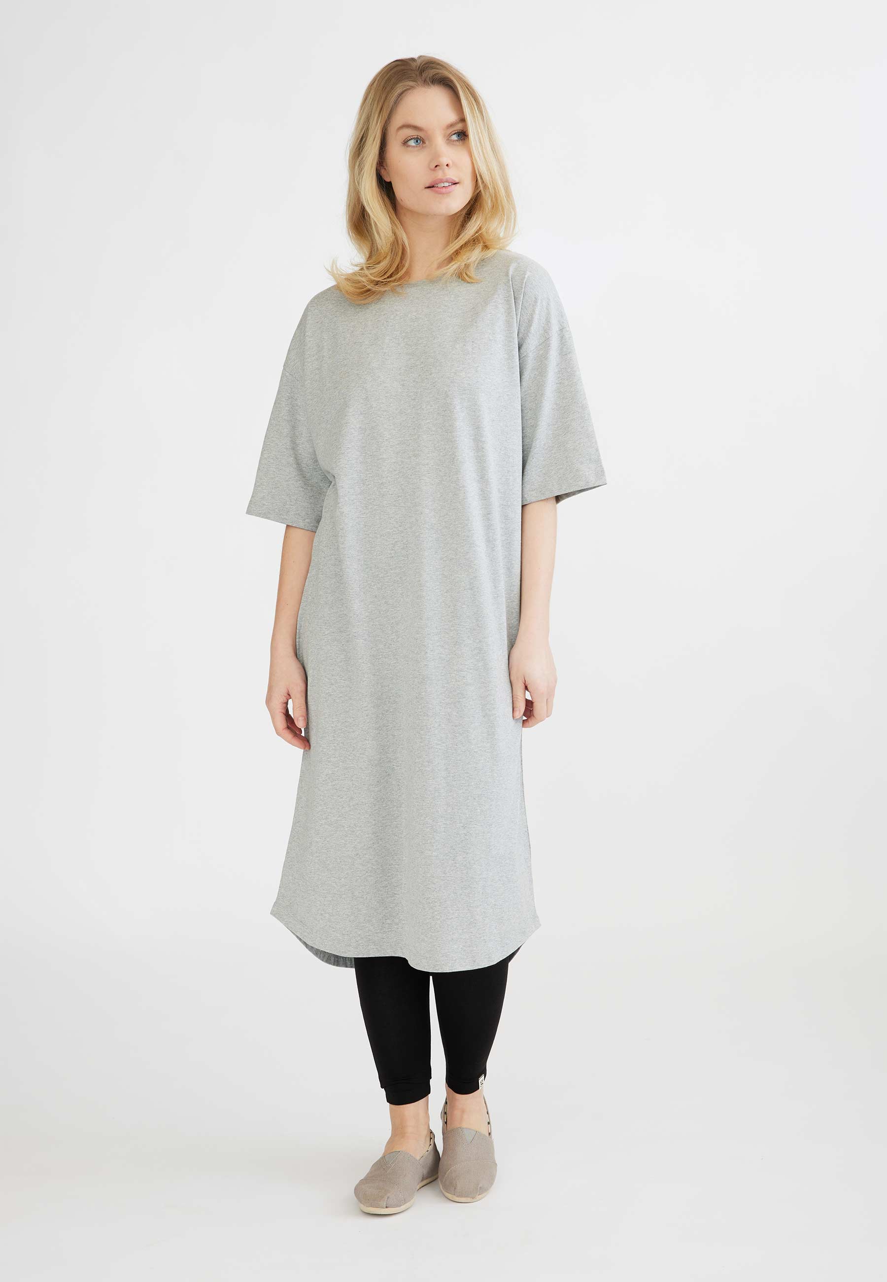 GROBUND Nora t-shirtkjolen - den i grå mélange