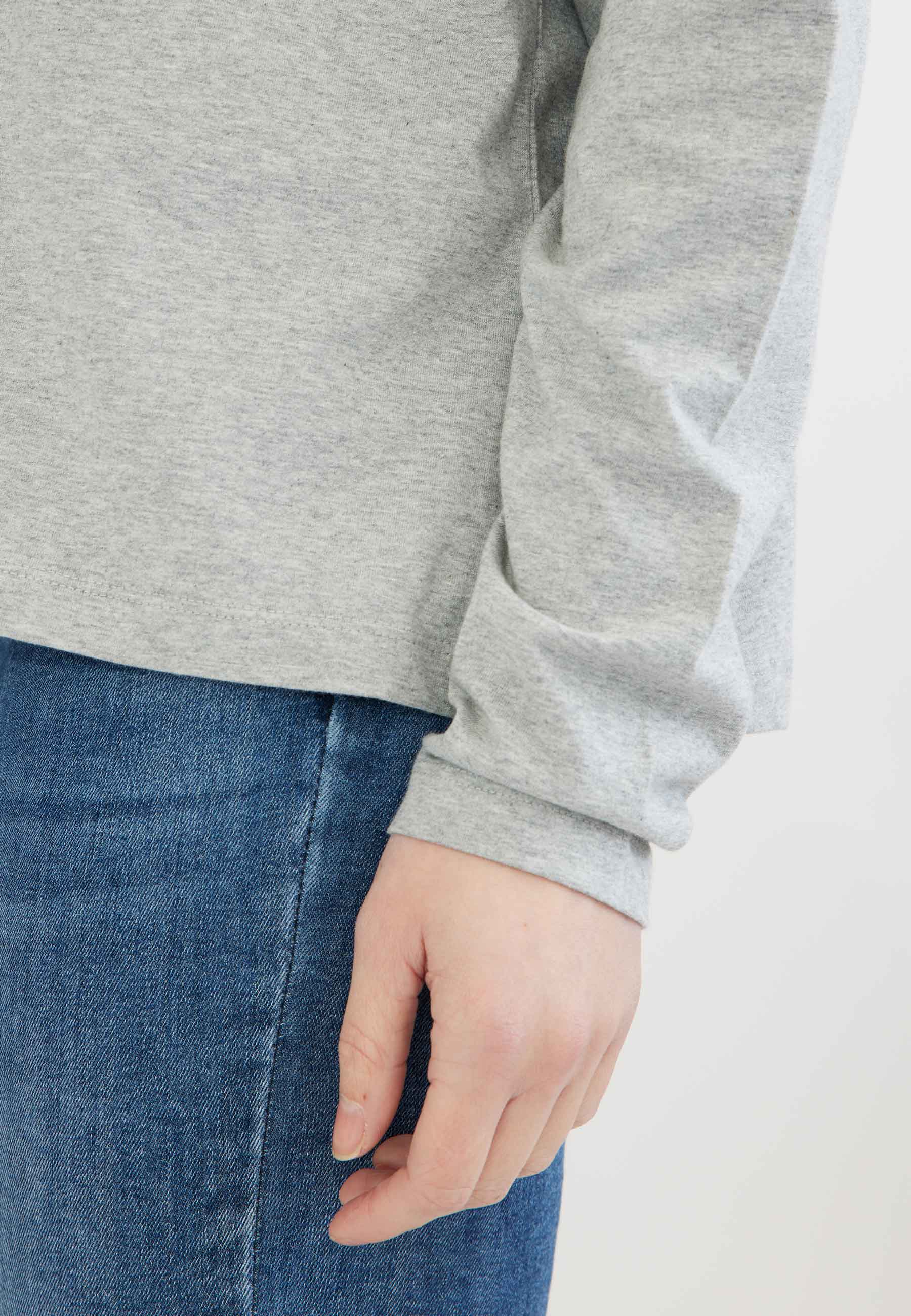 GROBUND Nete blusen - den med lange ærmer i grå melange