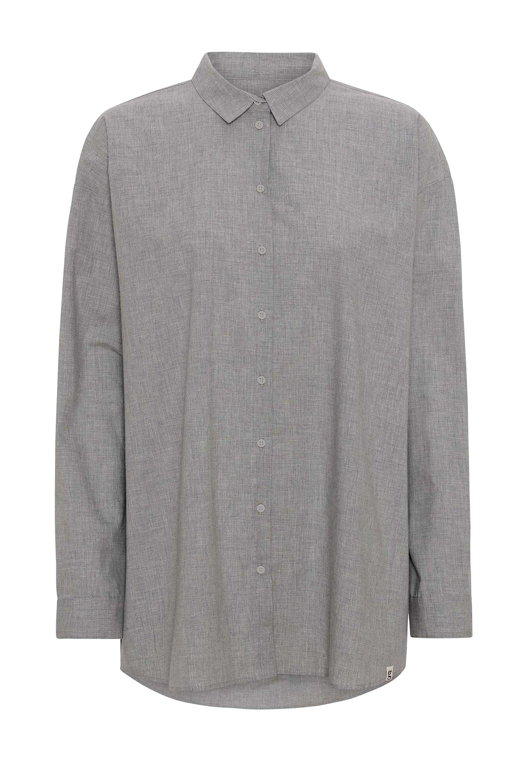 GROBUND Luna skjorten - den oversize med krave i grå melange