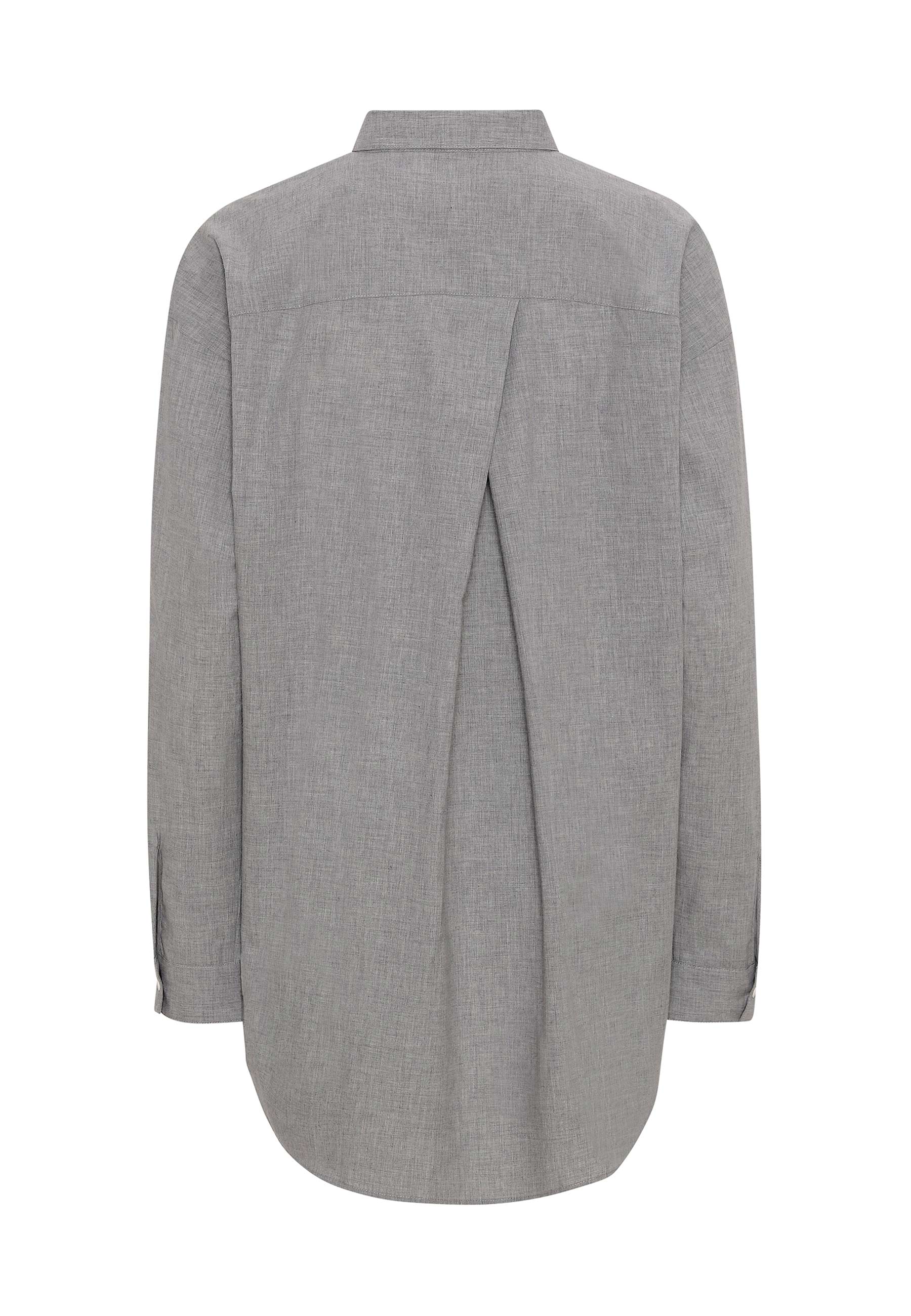 GROBUND Luna skjorten - den oversize med krave i grå melange