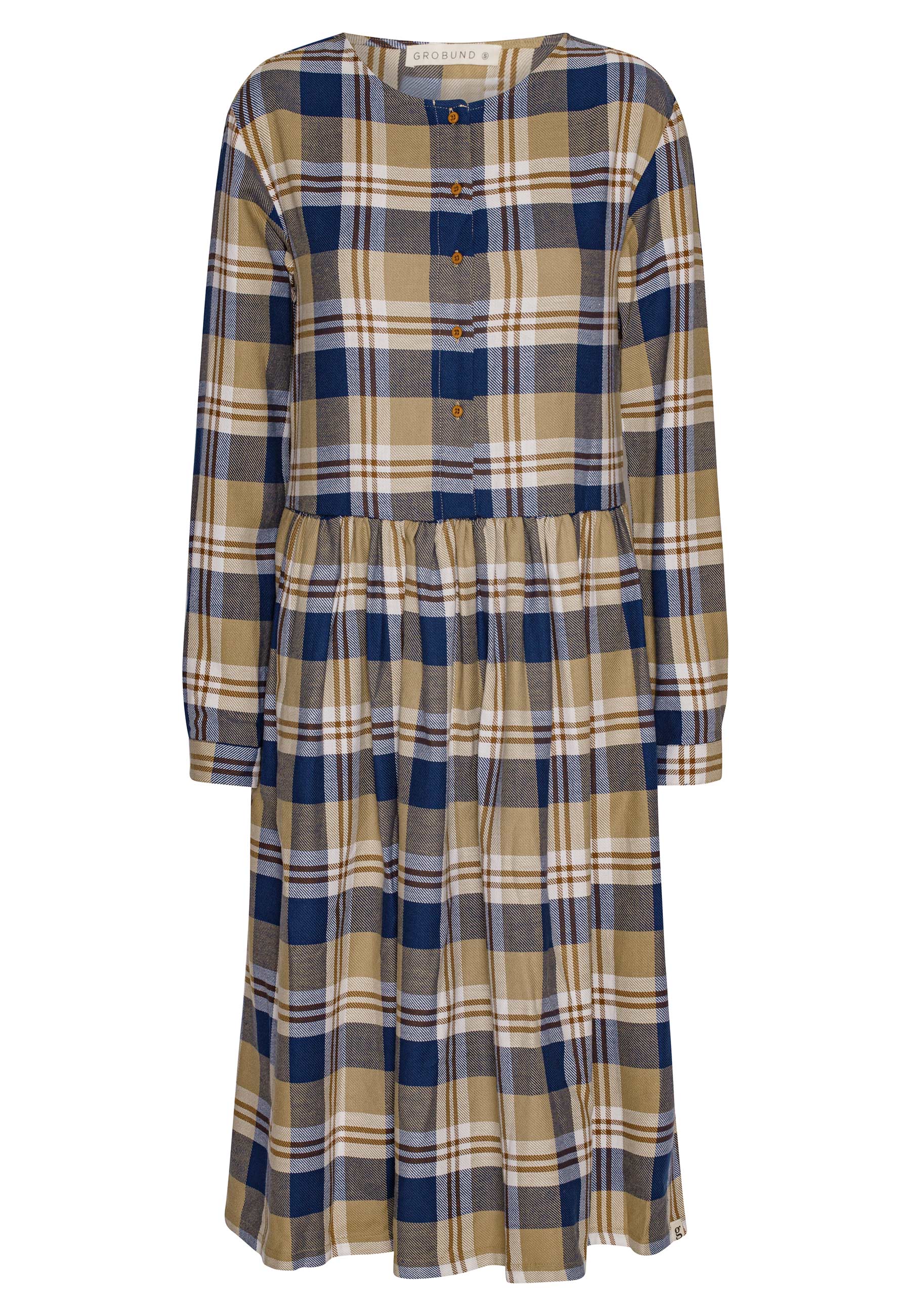 GROBUND Olga kjolen - den i tern sand/blå