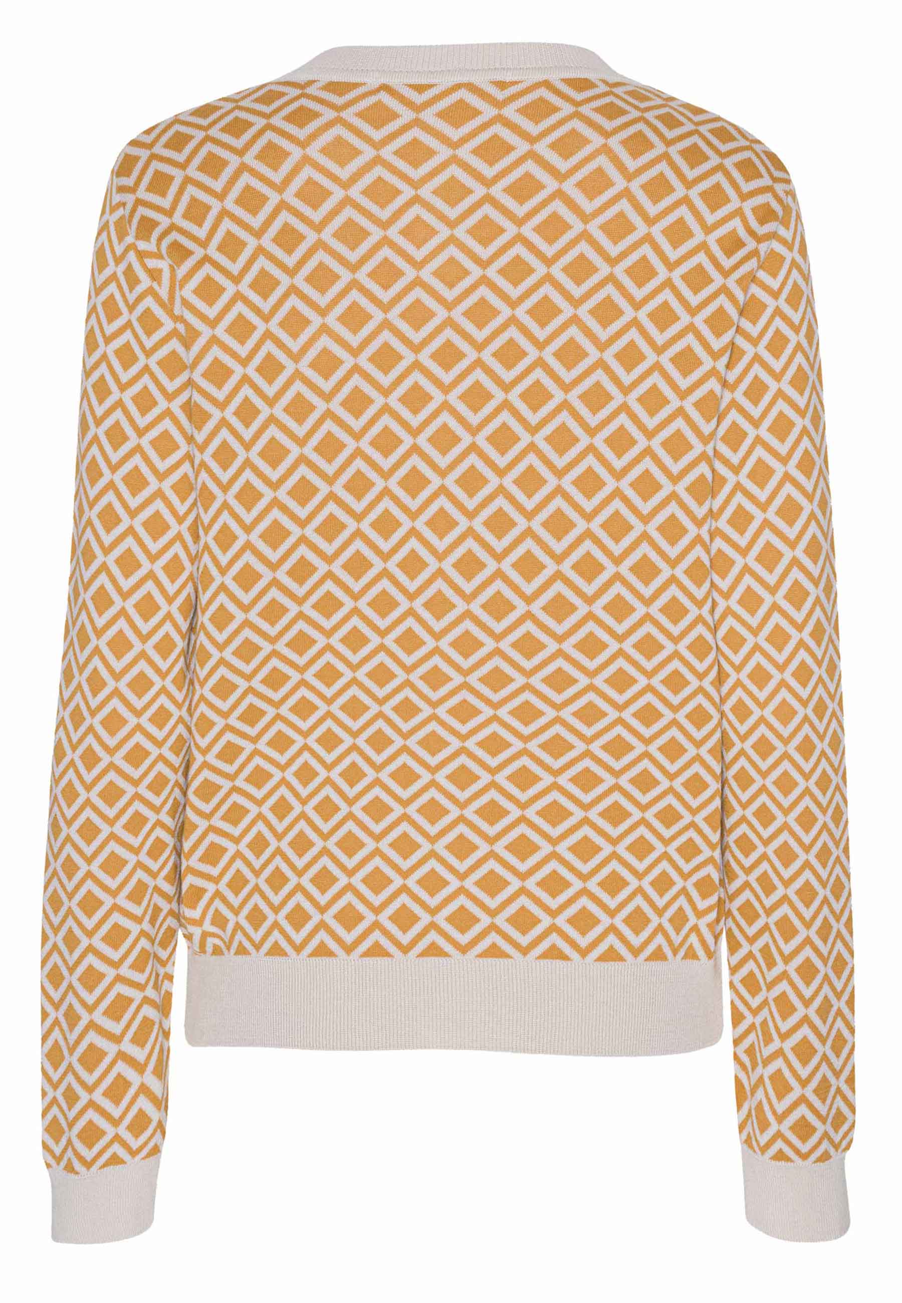 GROBUND Augusta strik cardigan - den med mønster i okker