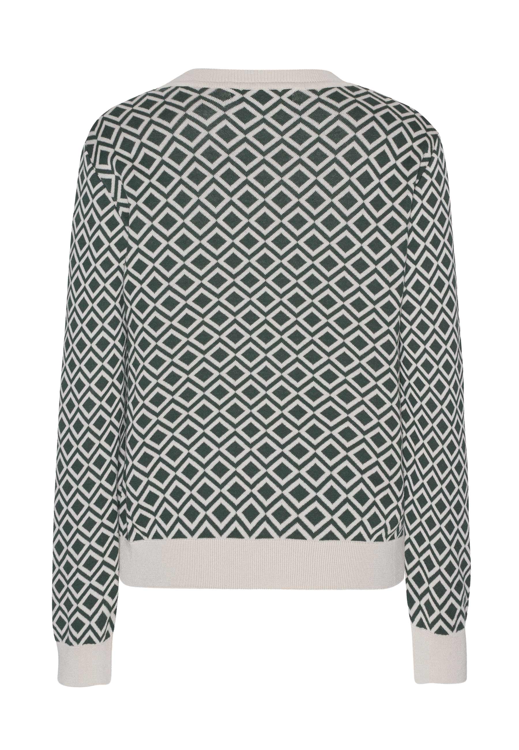 GROBUND Petra strik bluse - den med mønster i grøn