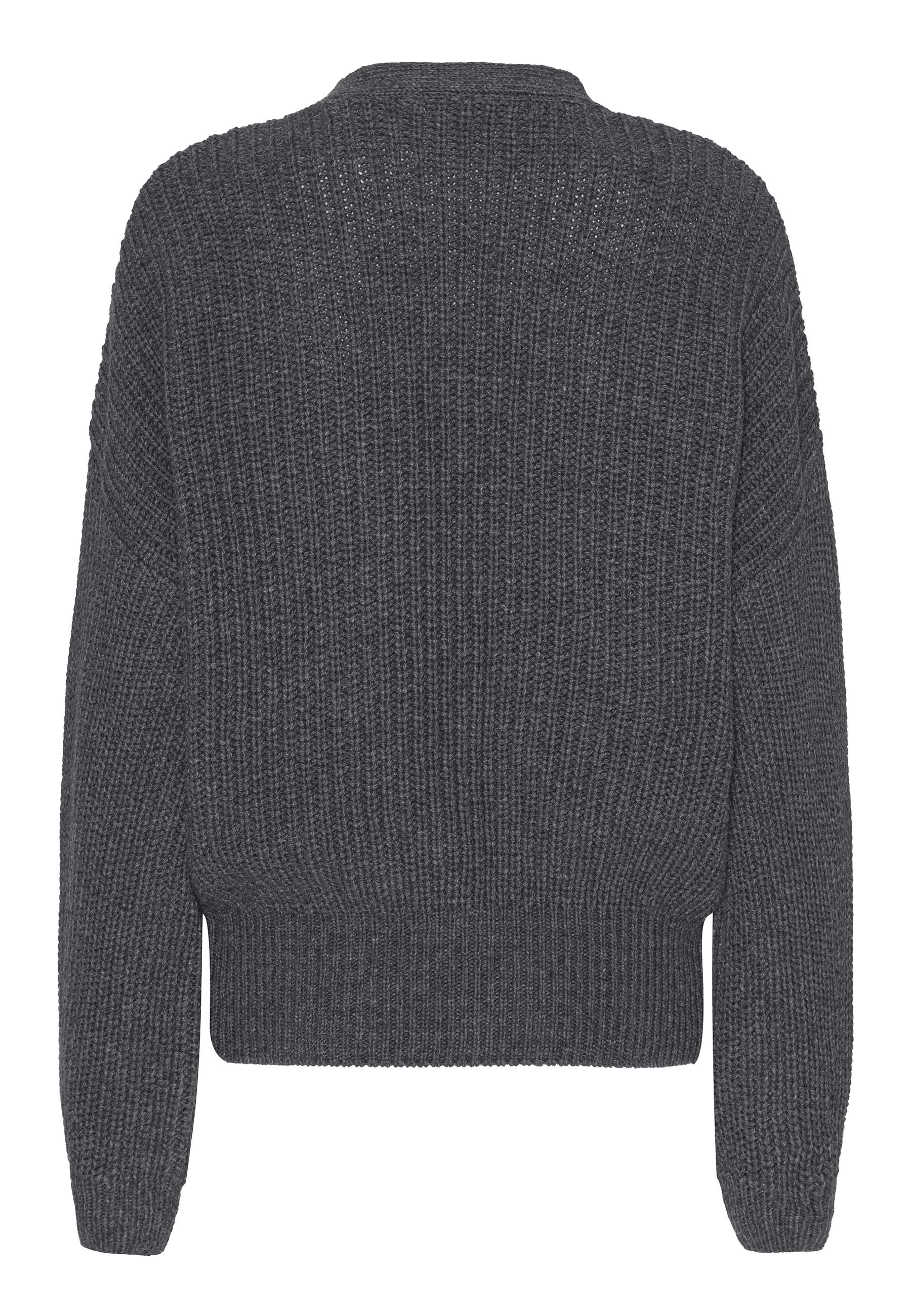 GROBUND Julie strik cardigan - den i grå uld