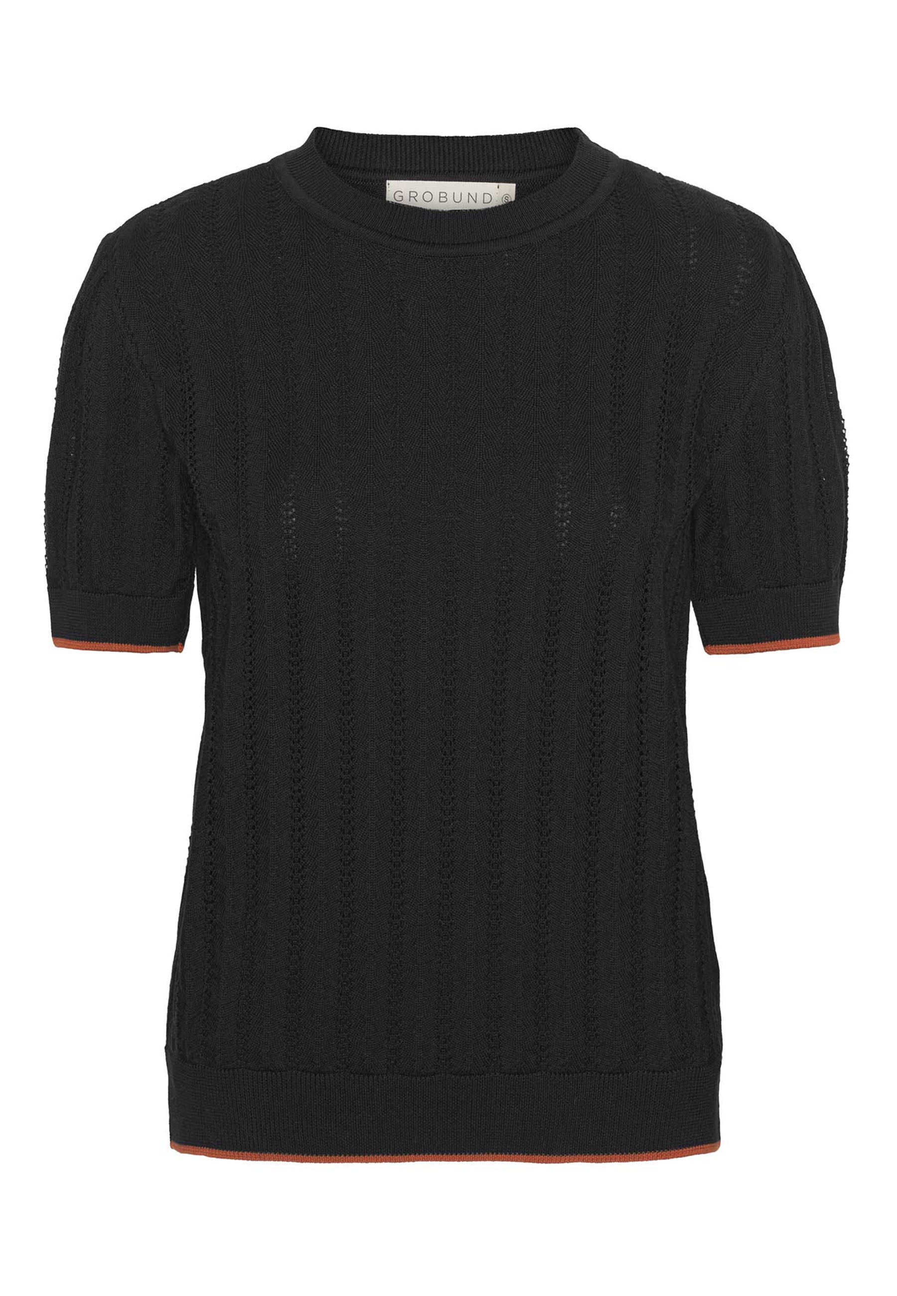 GROBUND Almine tee - den sorte med kontras i karamelfarve