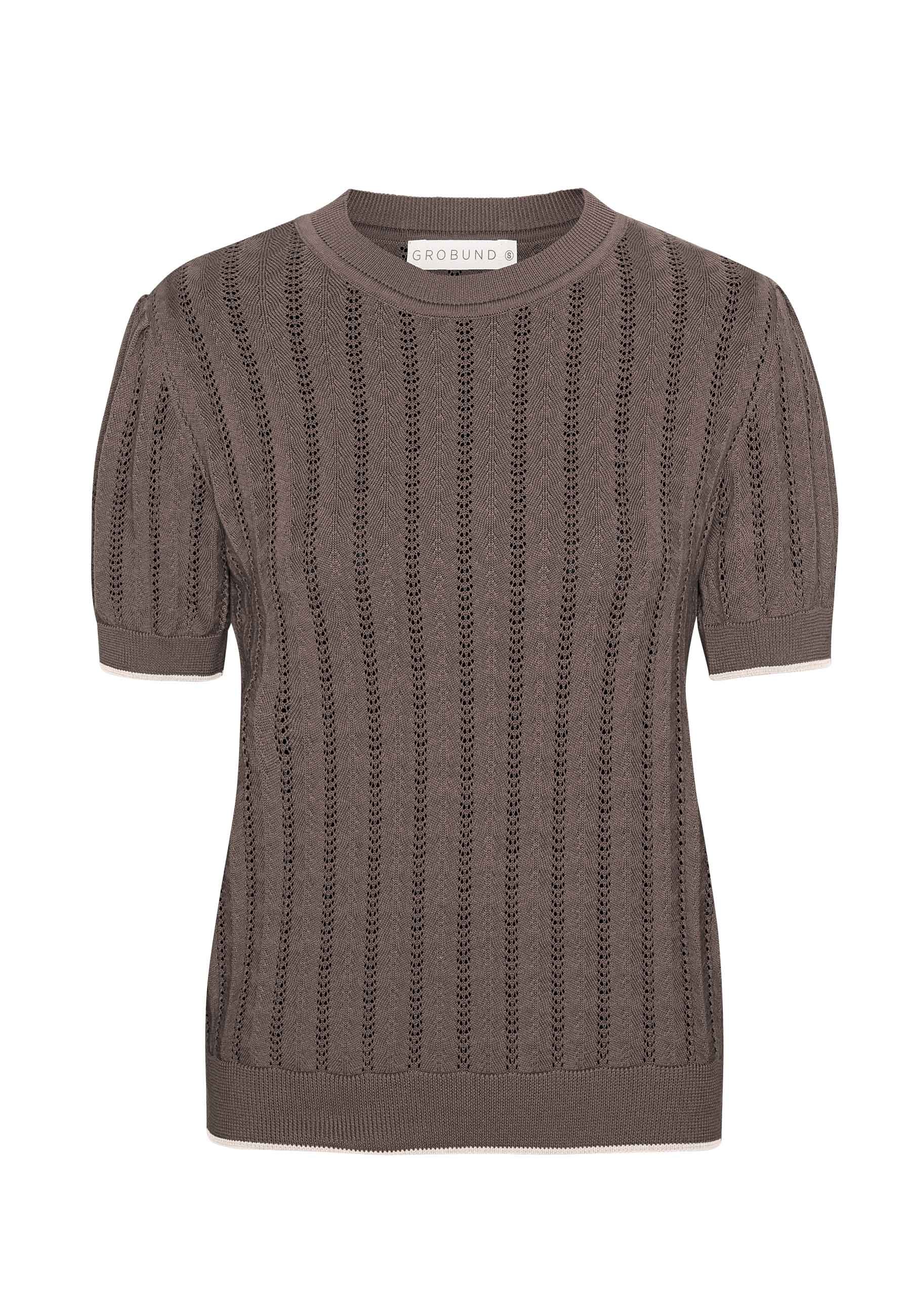 GROBUND Almine tee - den i nougat-brun med kontrast-kant