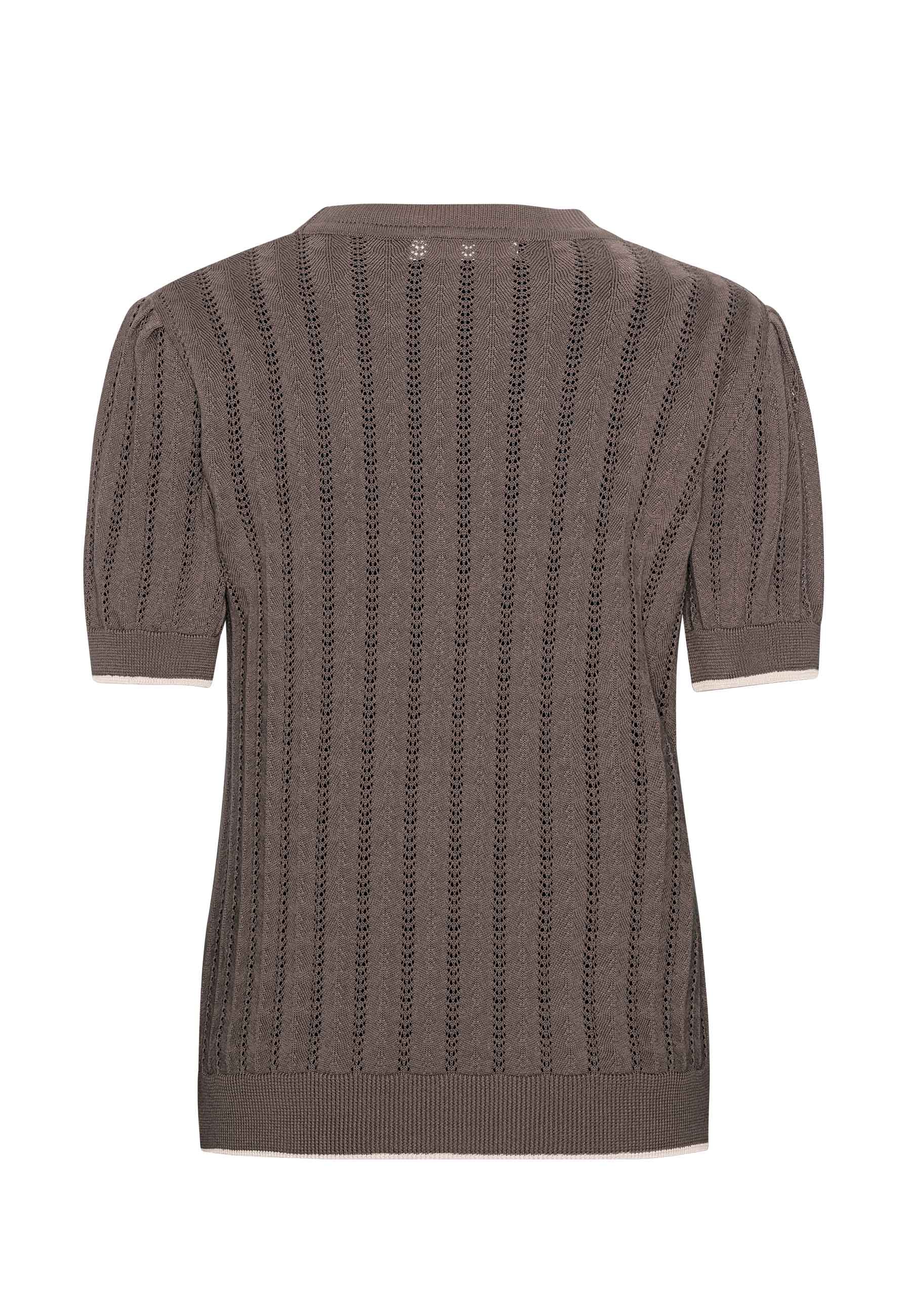 GROBUND Almine tee - den i nougat-brun med kontrast-kant