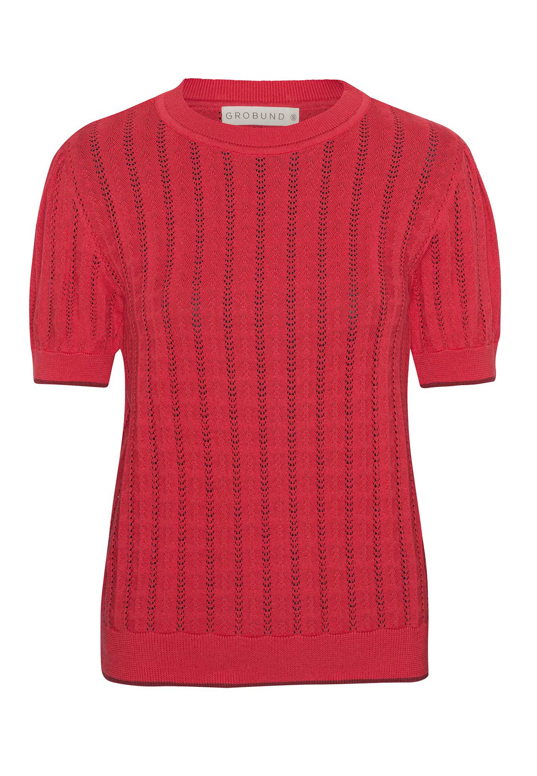 GROBUND Almine tee - den røde med kontrast-kant