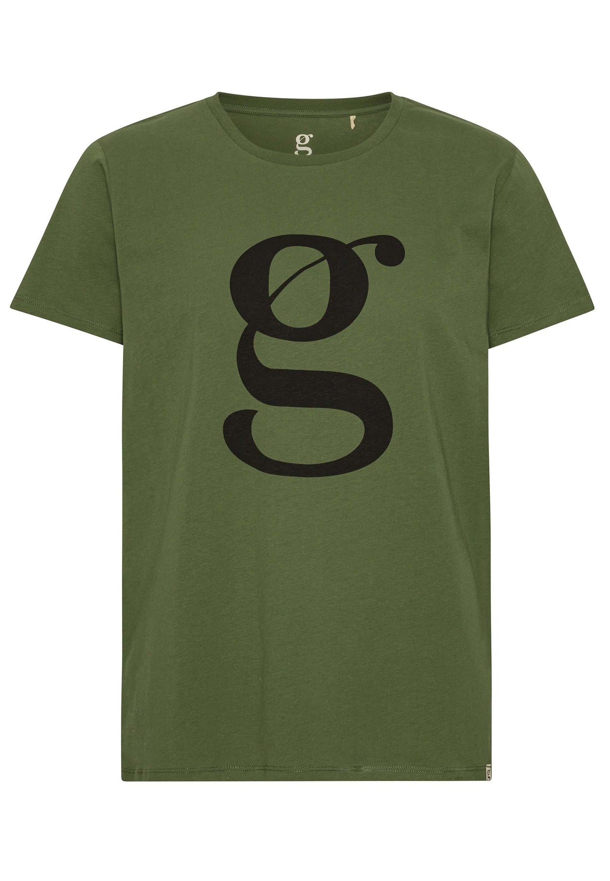 GROBUND Alfie t-shirten - den i mosgrøn med logo