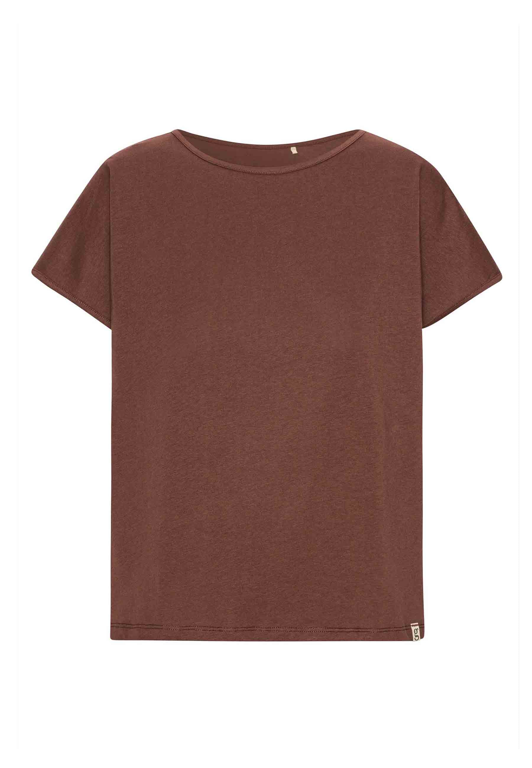 GROBUND Karen t-shirten - den korte i chokoladebrun