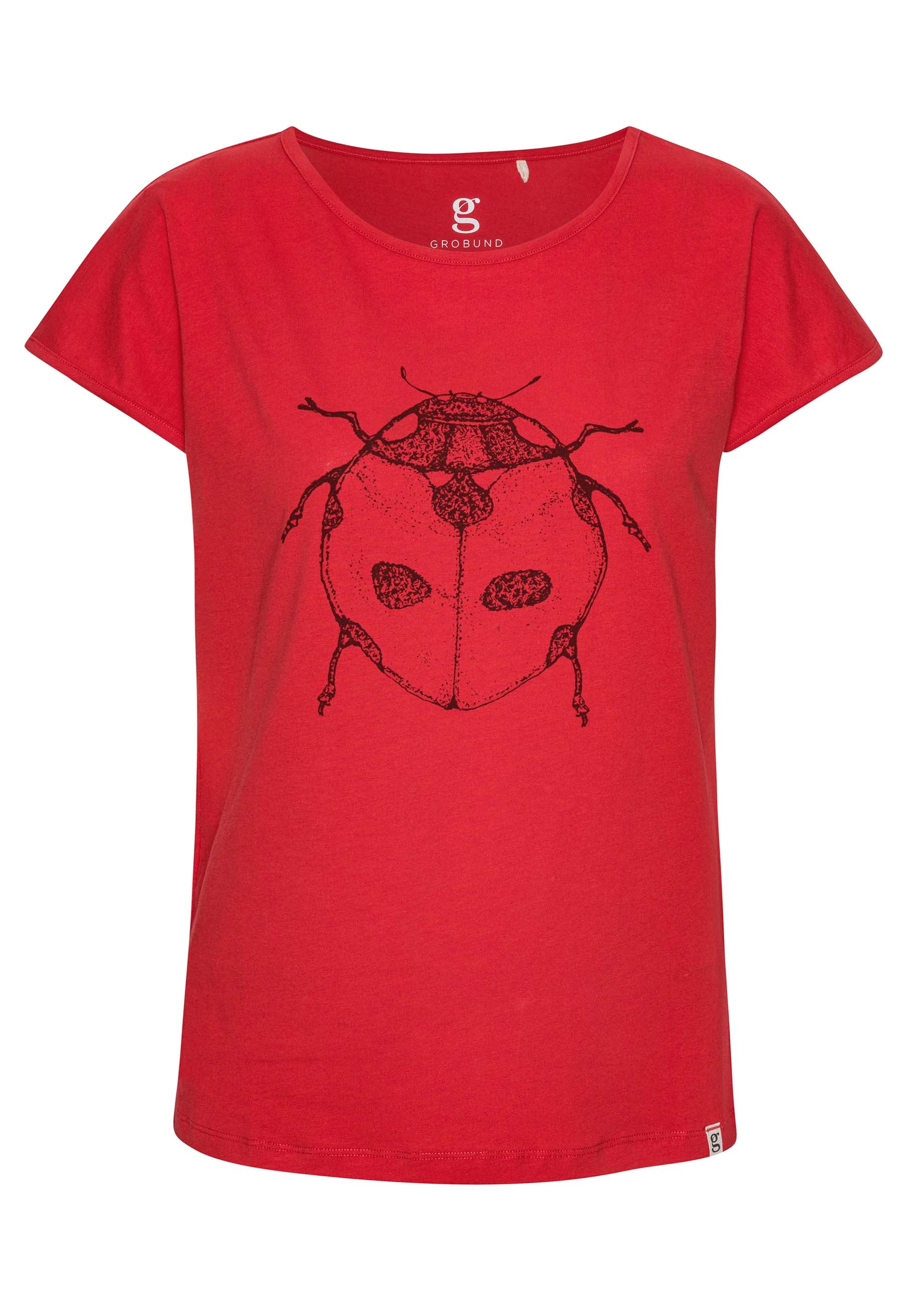 GROBUND Anna t-shirten - den i valmuerød med mariehøne