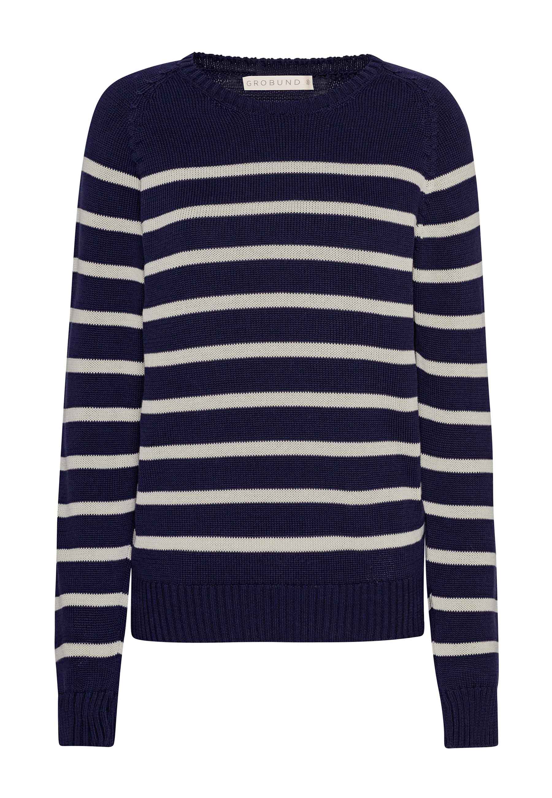 GROBUND Helga strik sweater - den med hvide striber
