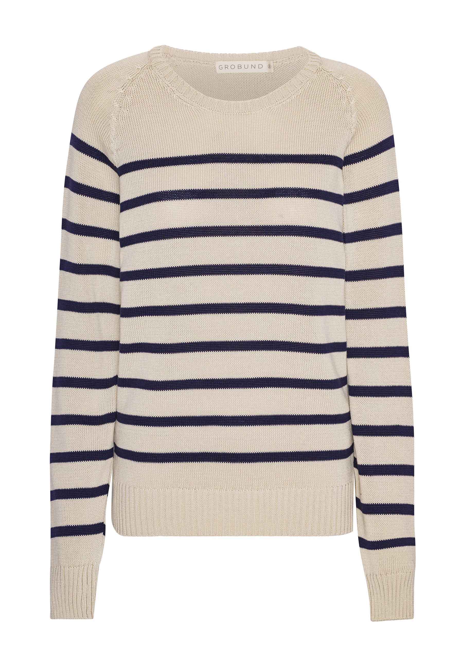 GROBUND Helga strik sweater - den med blå striber