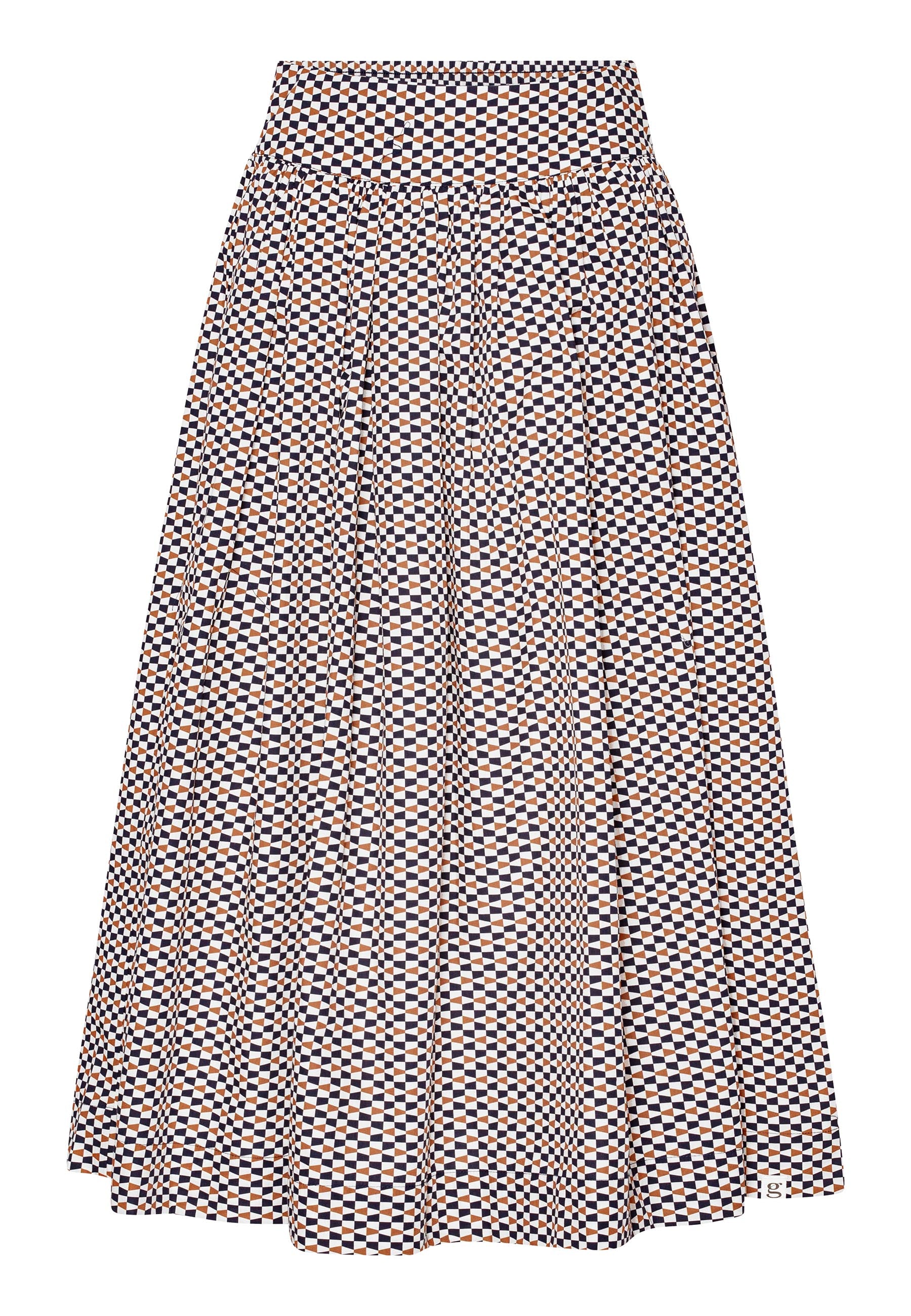 GROBUND Mette nederdel - den lange i grafisk mønster