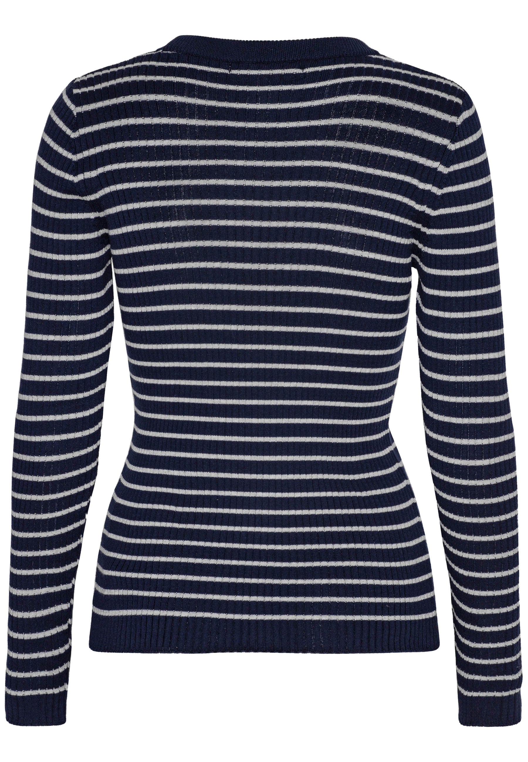 GROBUND Hanna rib strik - den i mørkeblå med striber