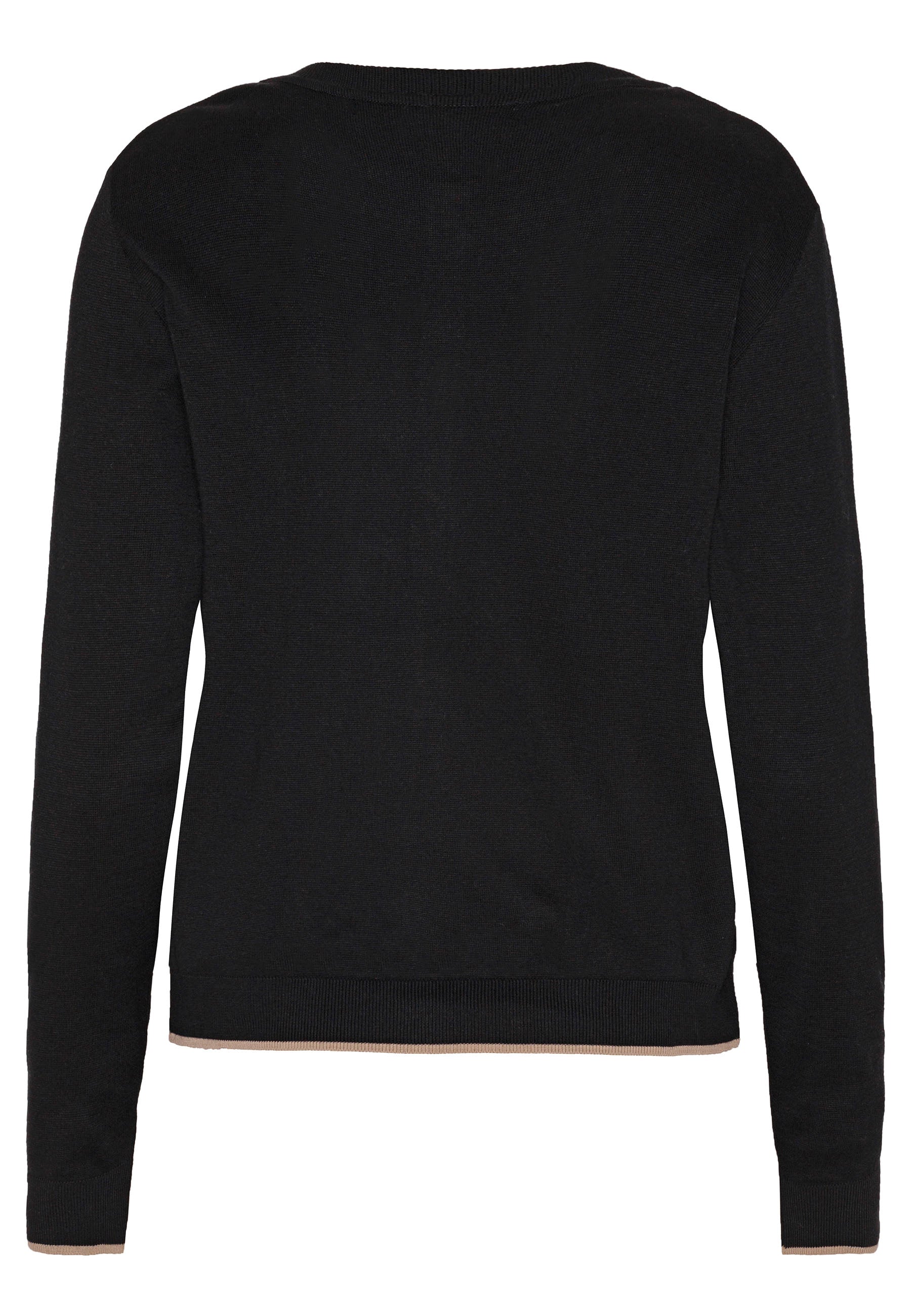 GROBUND Rine strik cardigan - den i sort med kontrast kant