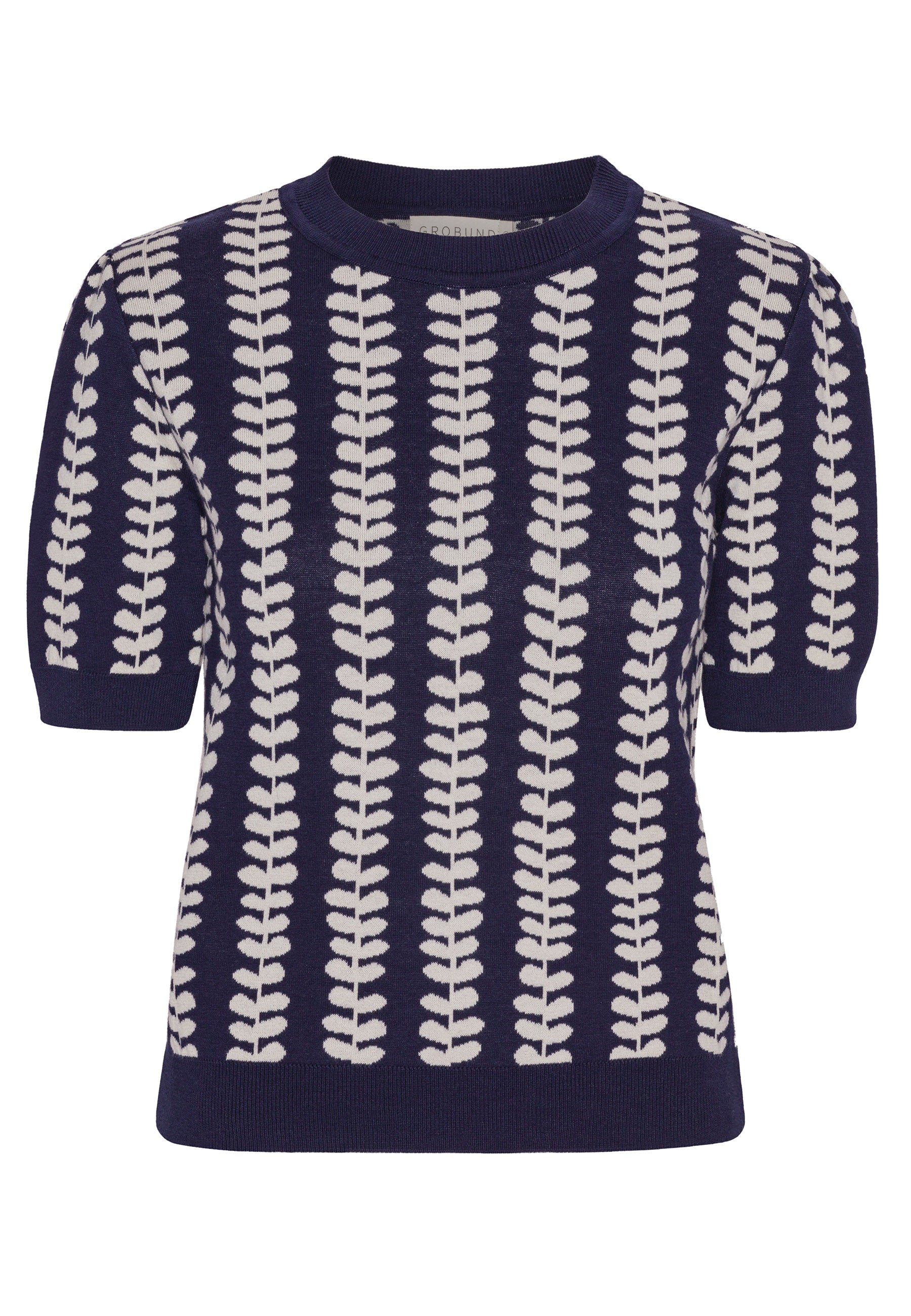 GROBUND Alva tee - den i navy med blade