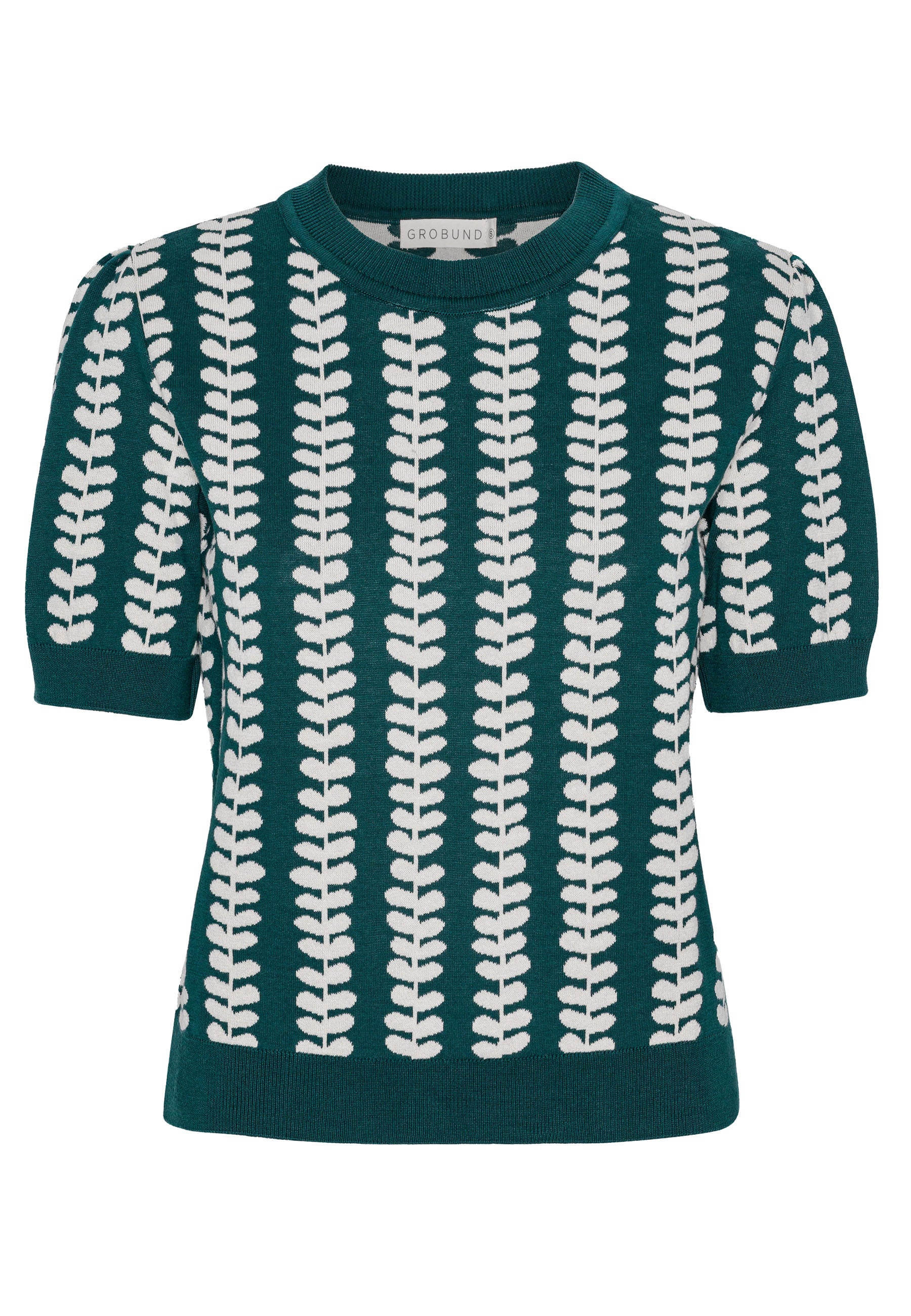 GROBUND Alva tee - den i grøn med blade