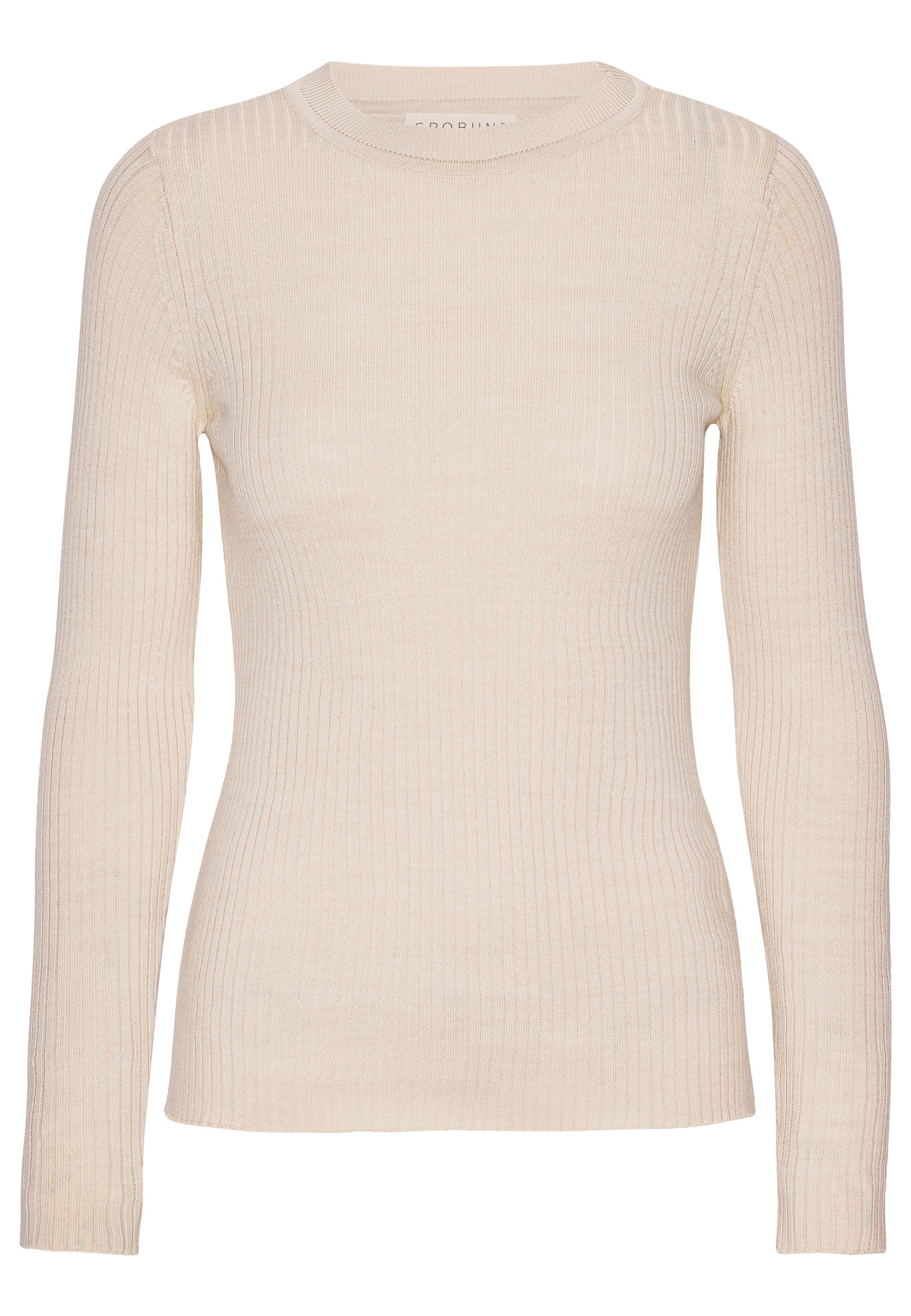 GROBUND Hanna rib strik - den i beige