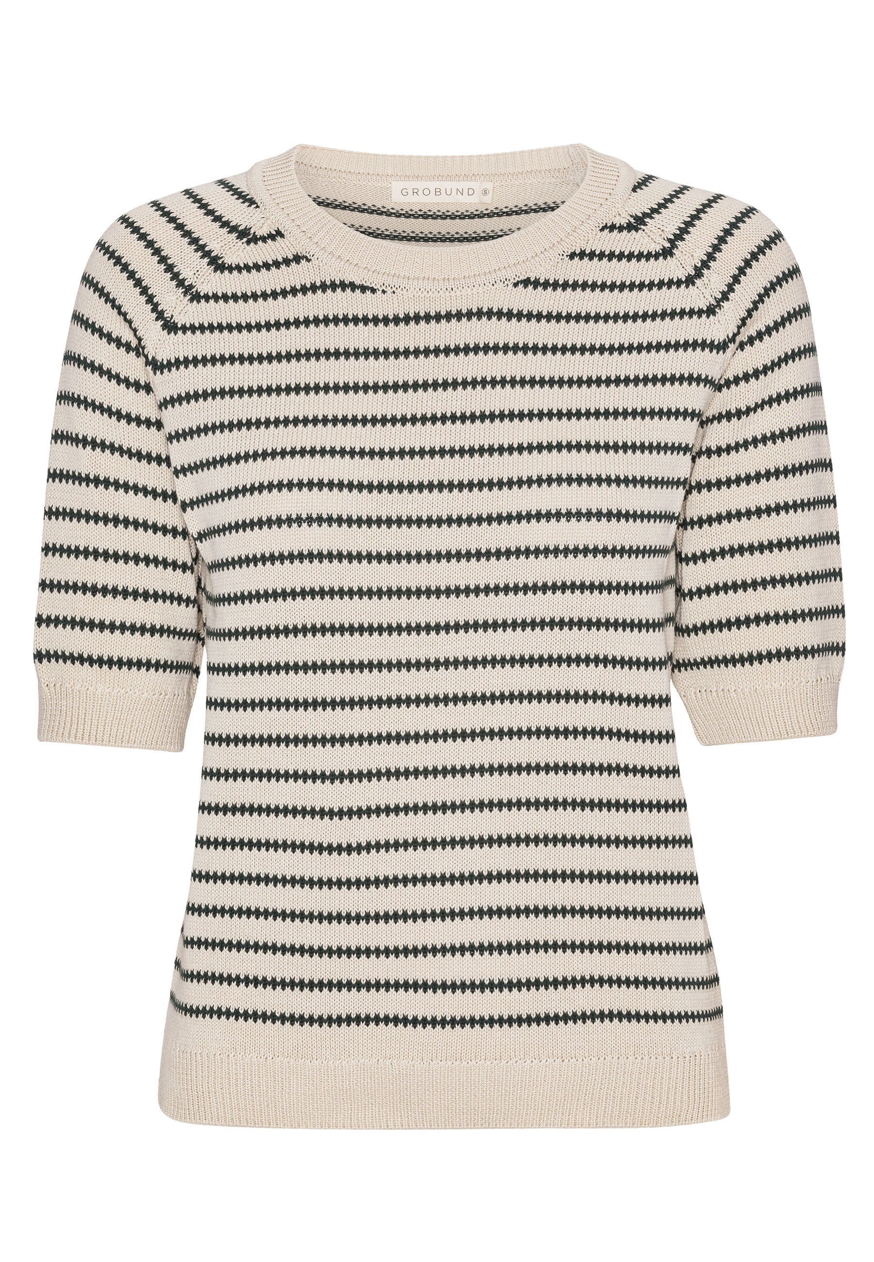 GROBUND Ida strik tee - den med striber i grøn