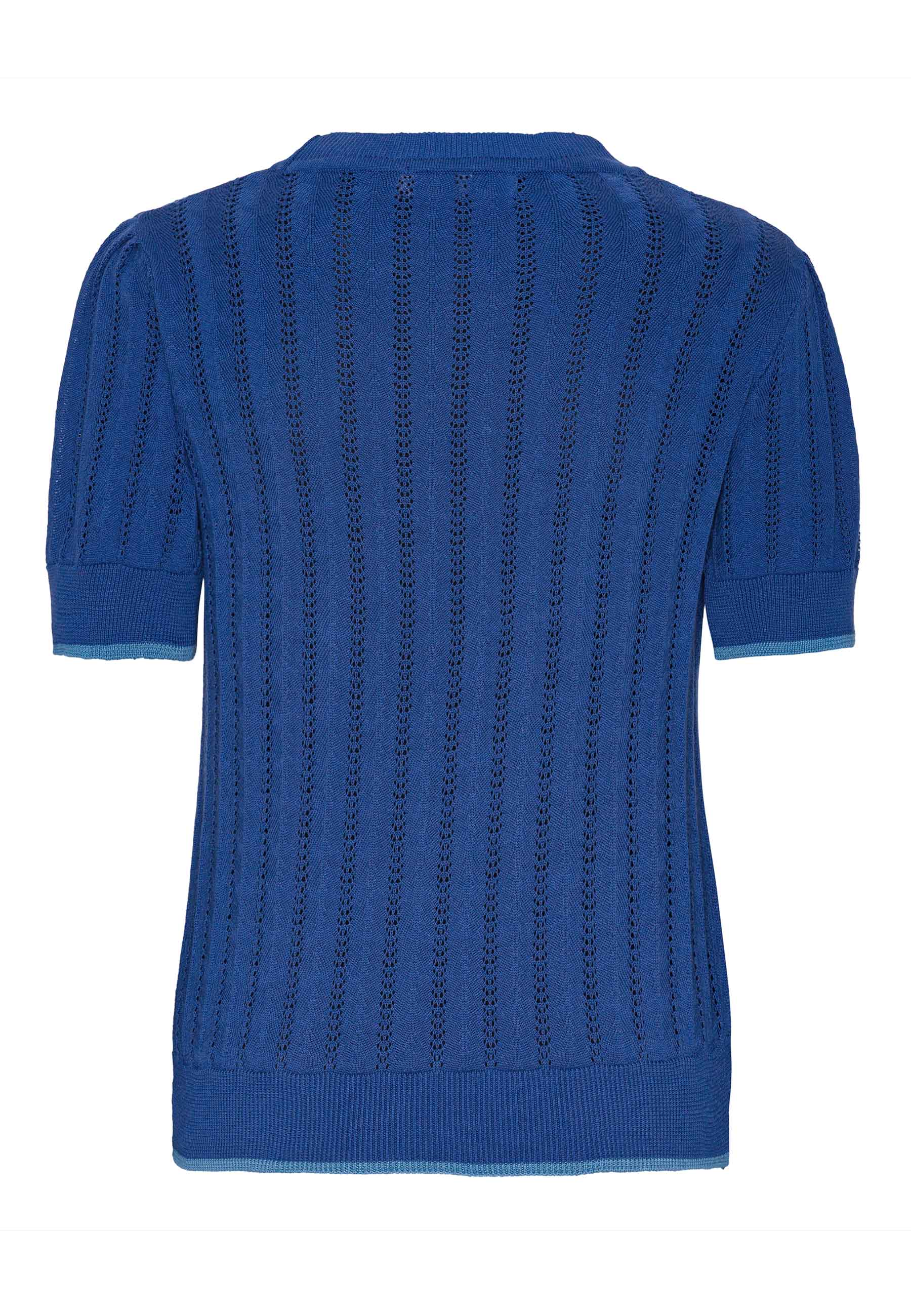 GROBUND Almine tee - den i klar blå med kontrastkant