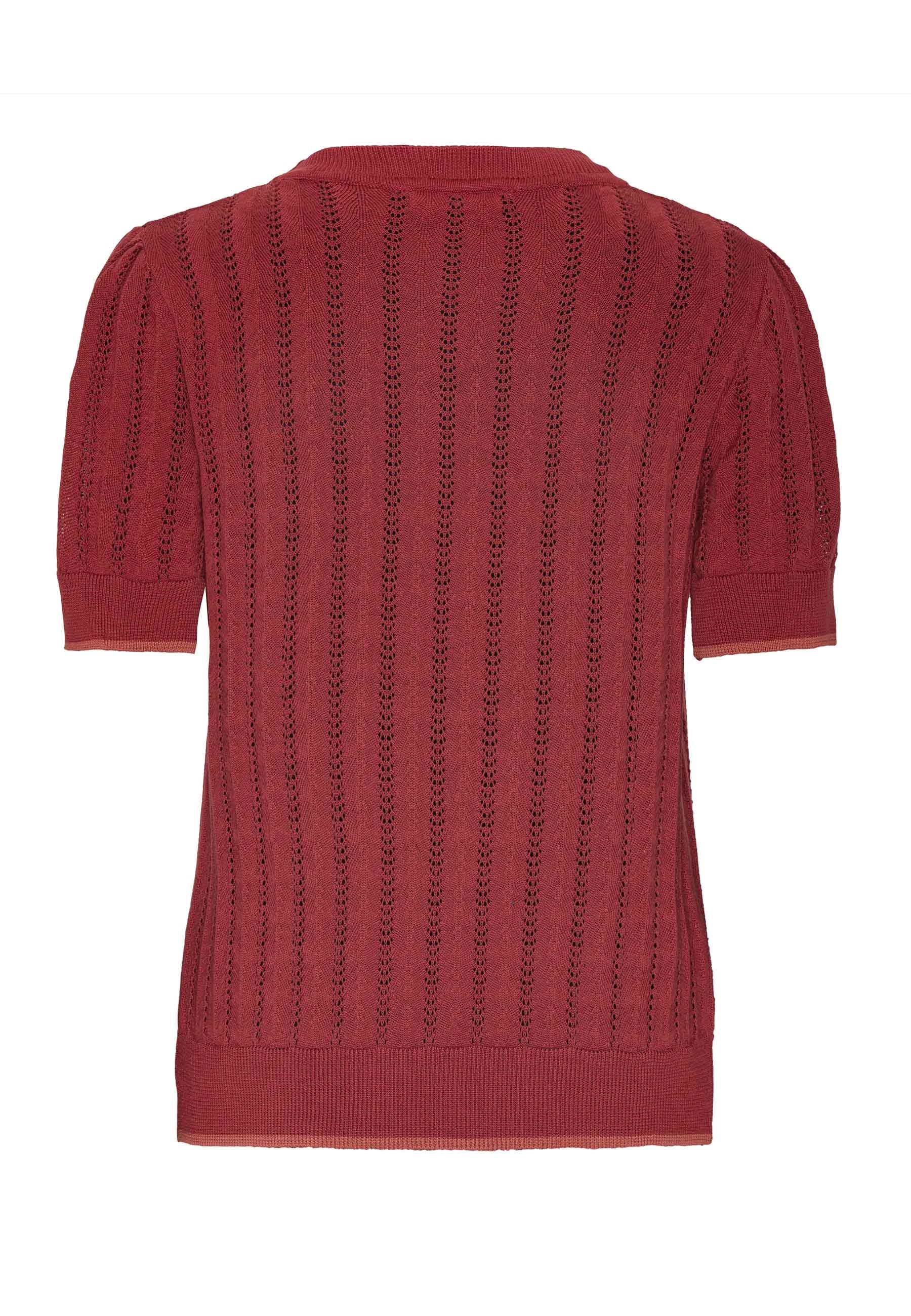 GROBUND Almine tee - den i rustrød med kontrastkant