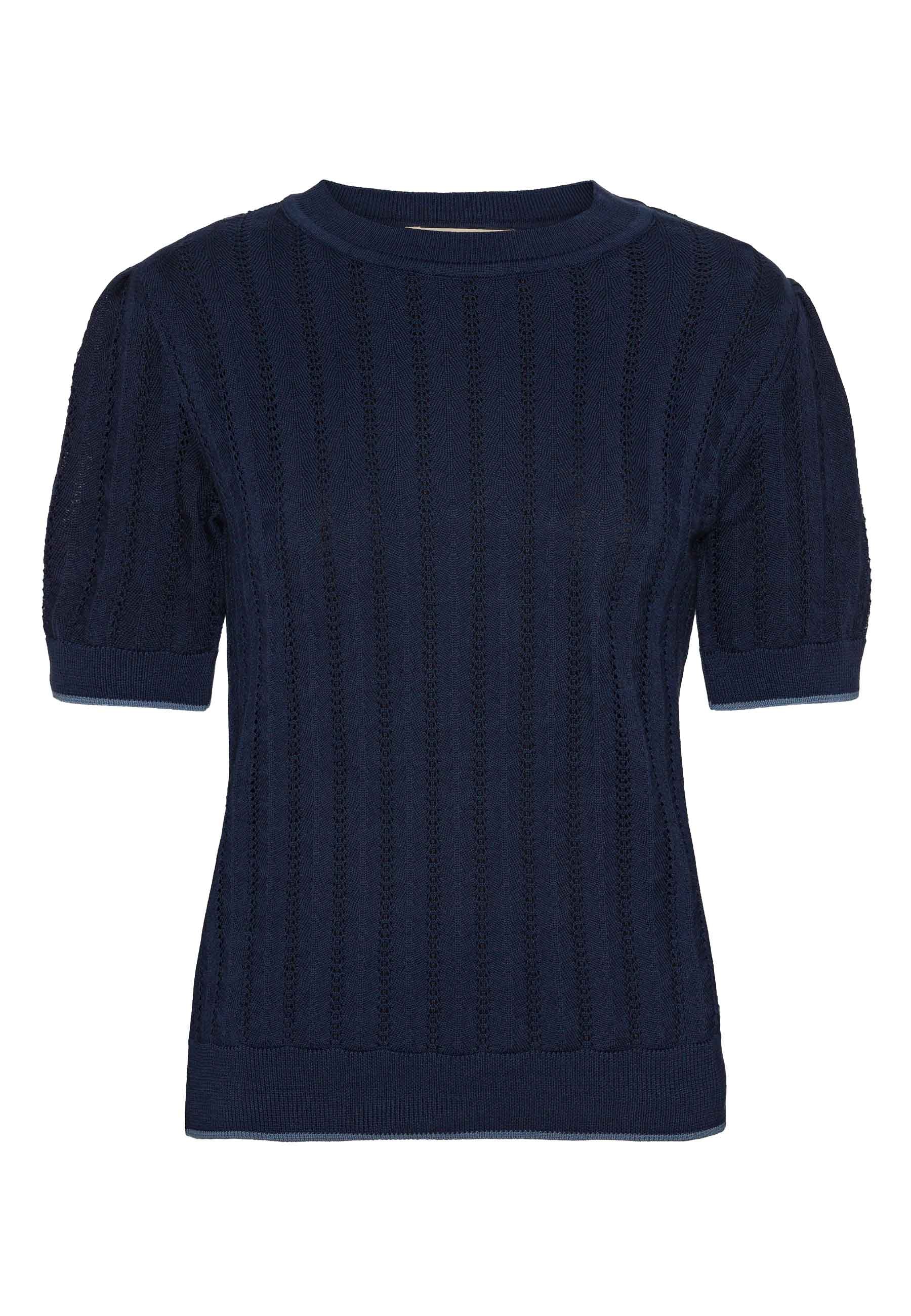 GROBUND Almine tee - den i mørkeblå med kontrast-kant