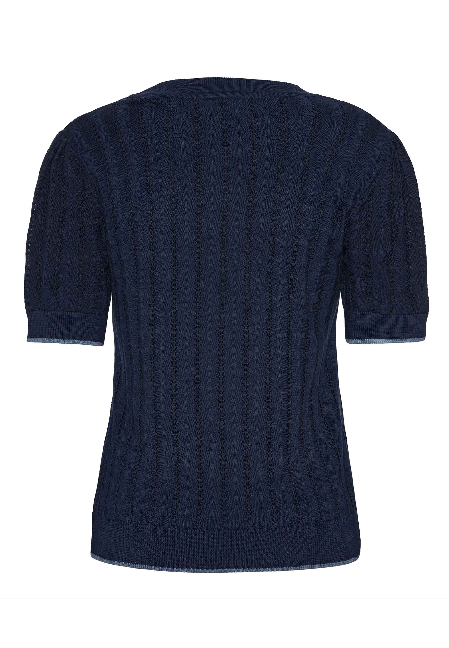 GROBUND Almine tee - den i mørkeblå med kontrast-kant