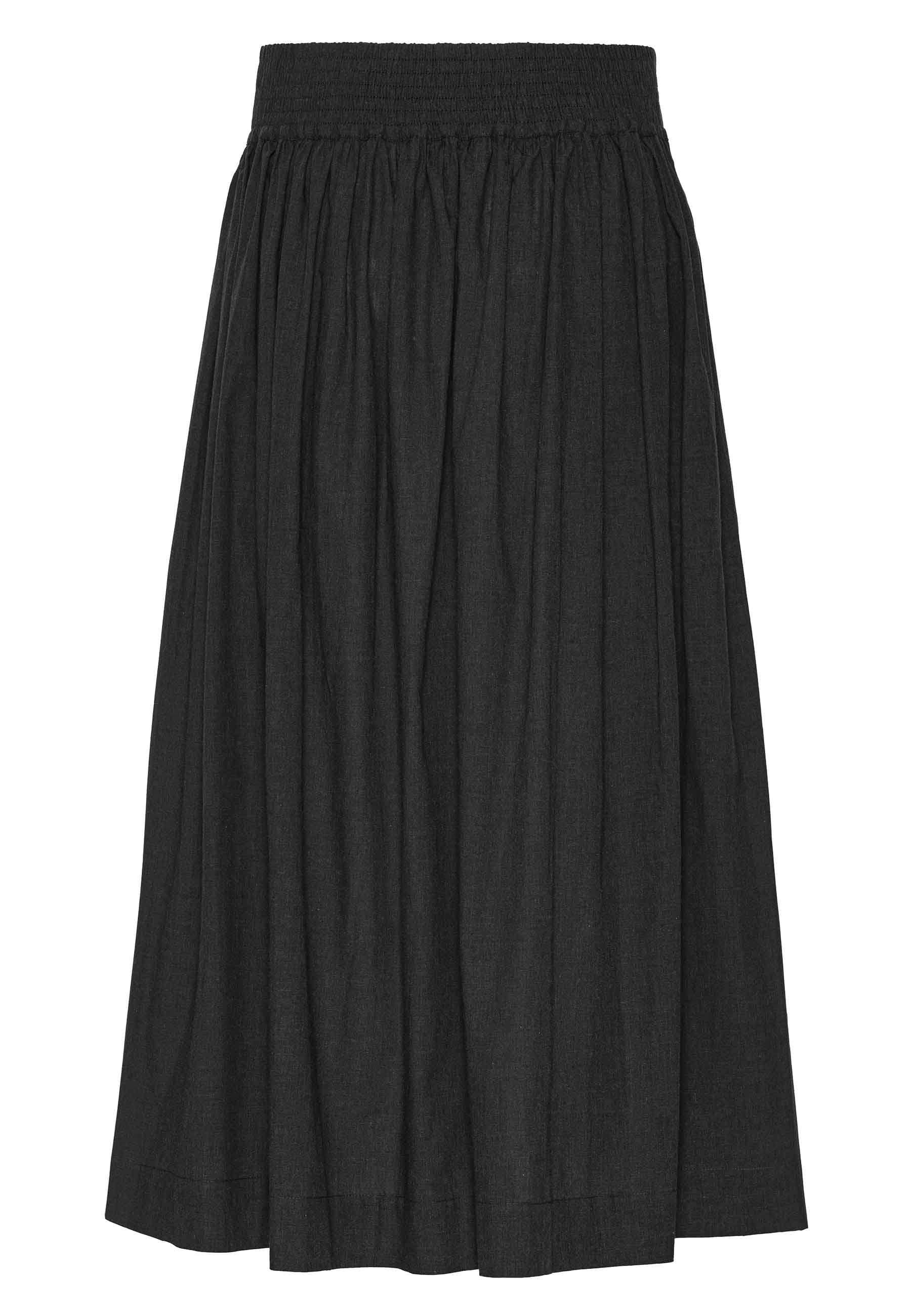 GROBUND Mette nederdel - den lange i mørkegrå melange