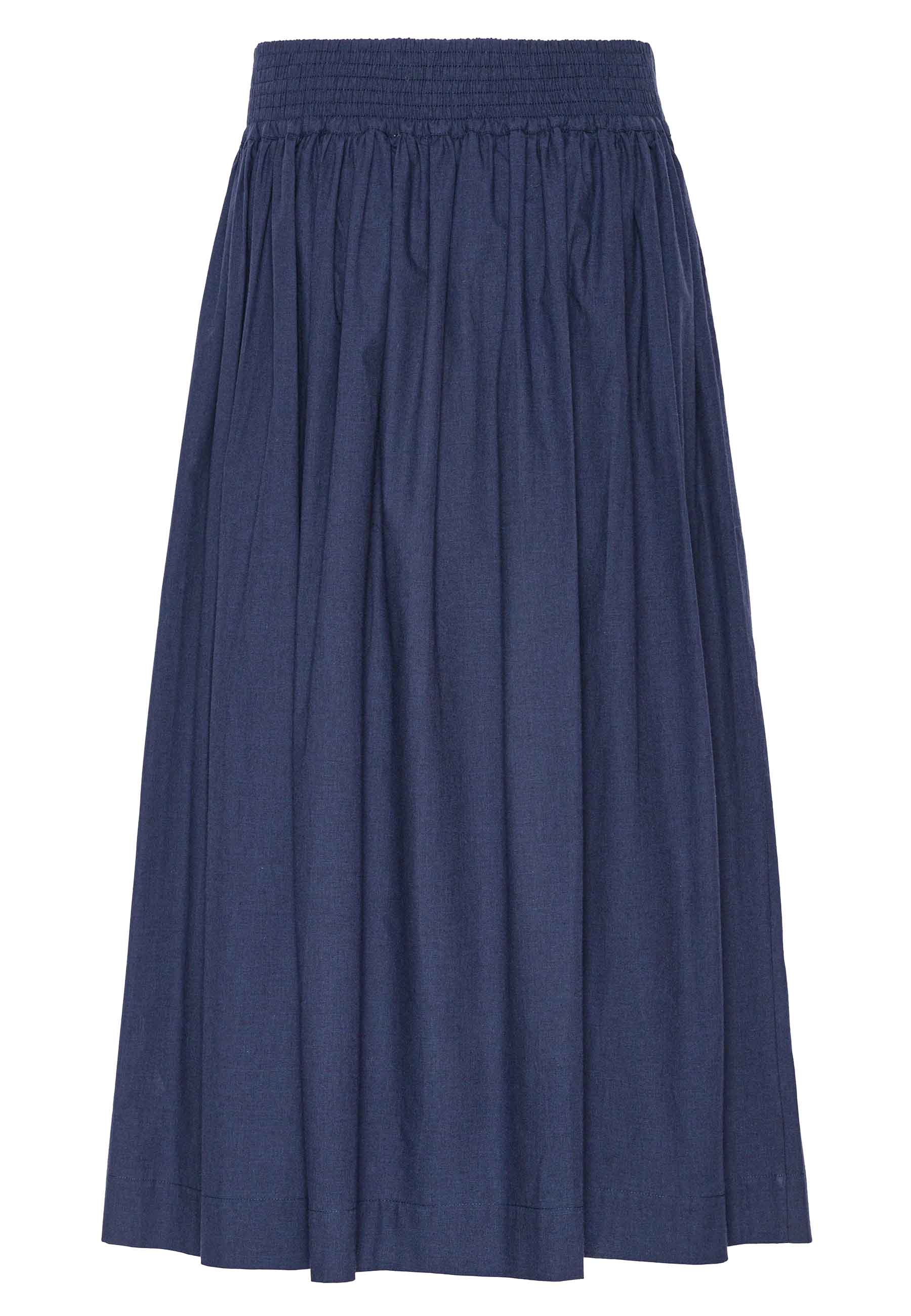 GROBUND Mette nederdel - den lange i mørkeblå melange
