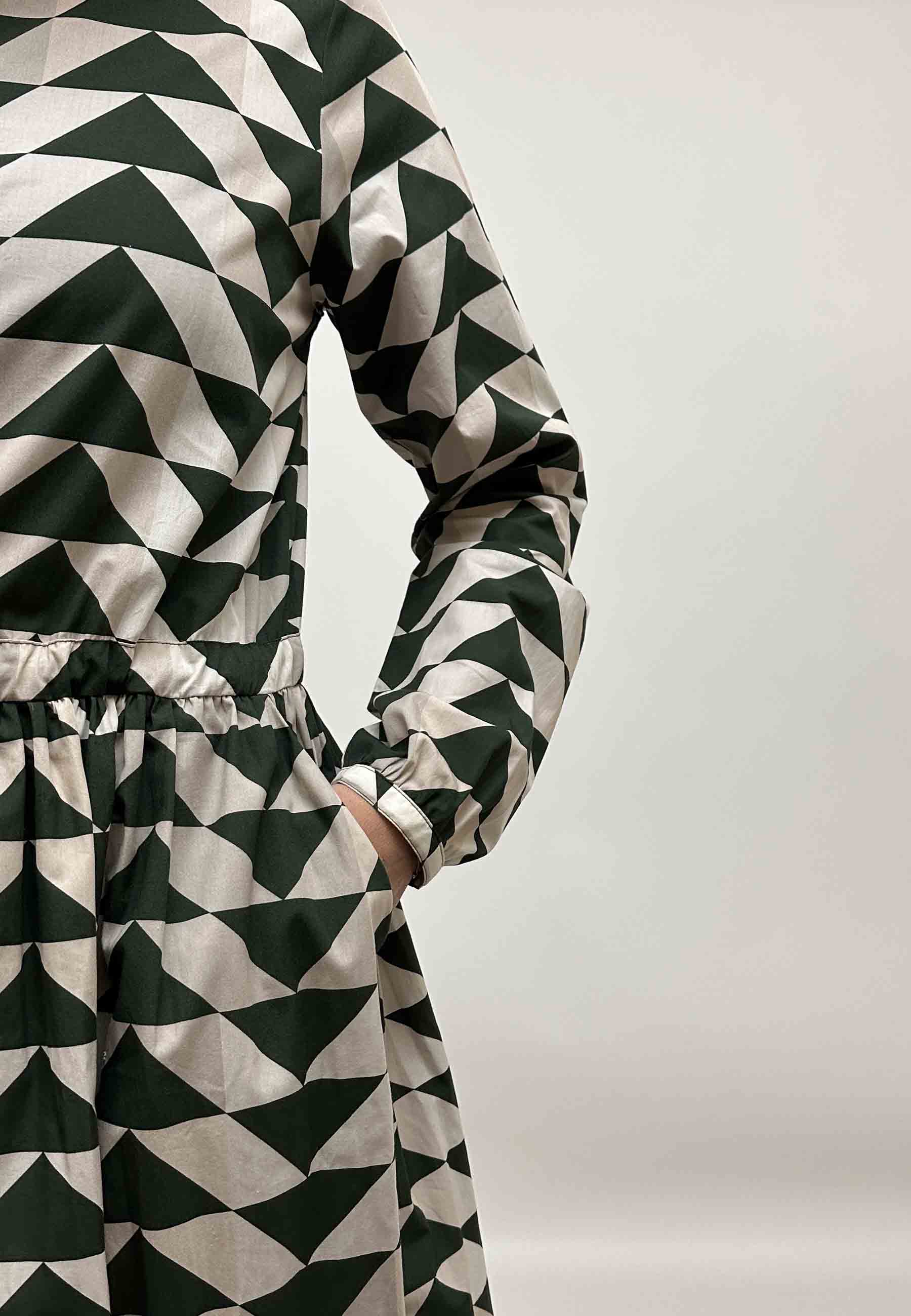 GROBUND Agnete kjolen - den i grønt quilt-mønster