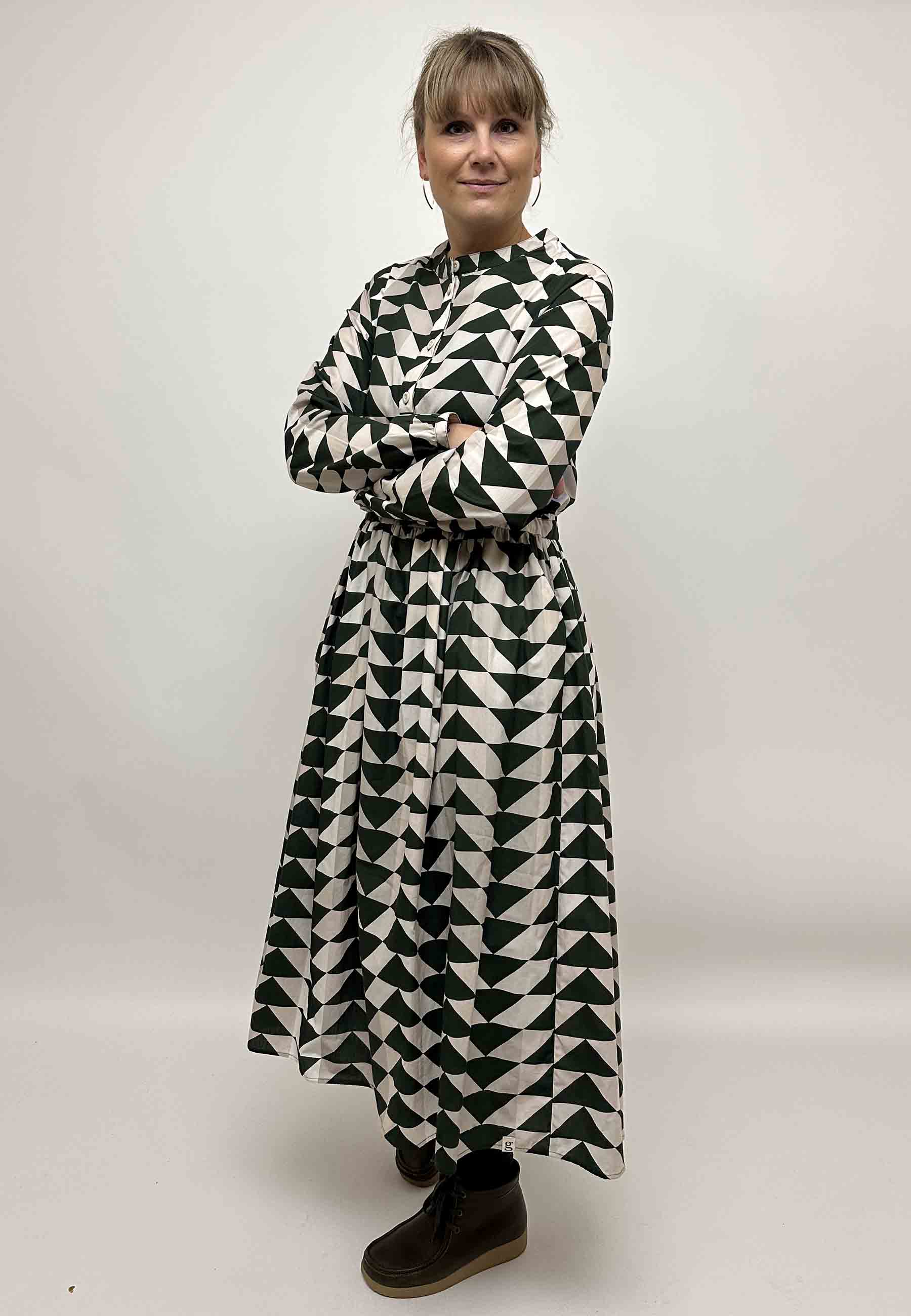 GROBUND Agnete kjolen - den i grønt quilt-mønster