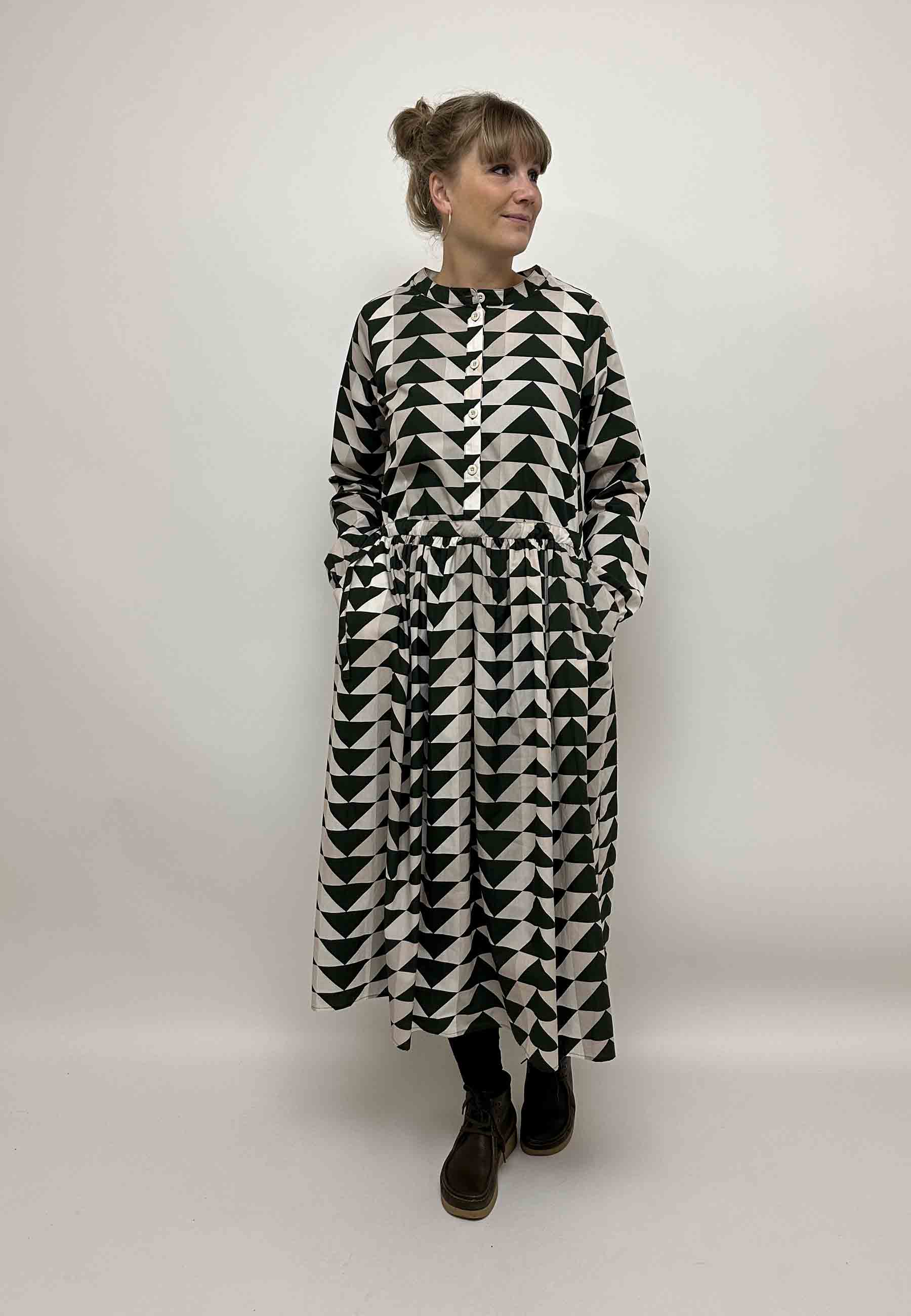 GROBUND Agnete kjolen - den i grønt quilt-mønster