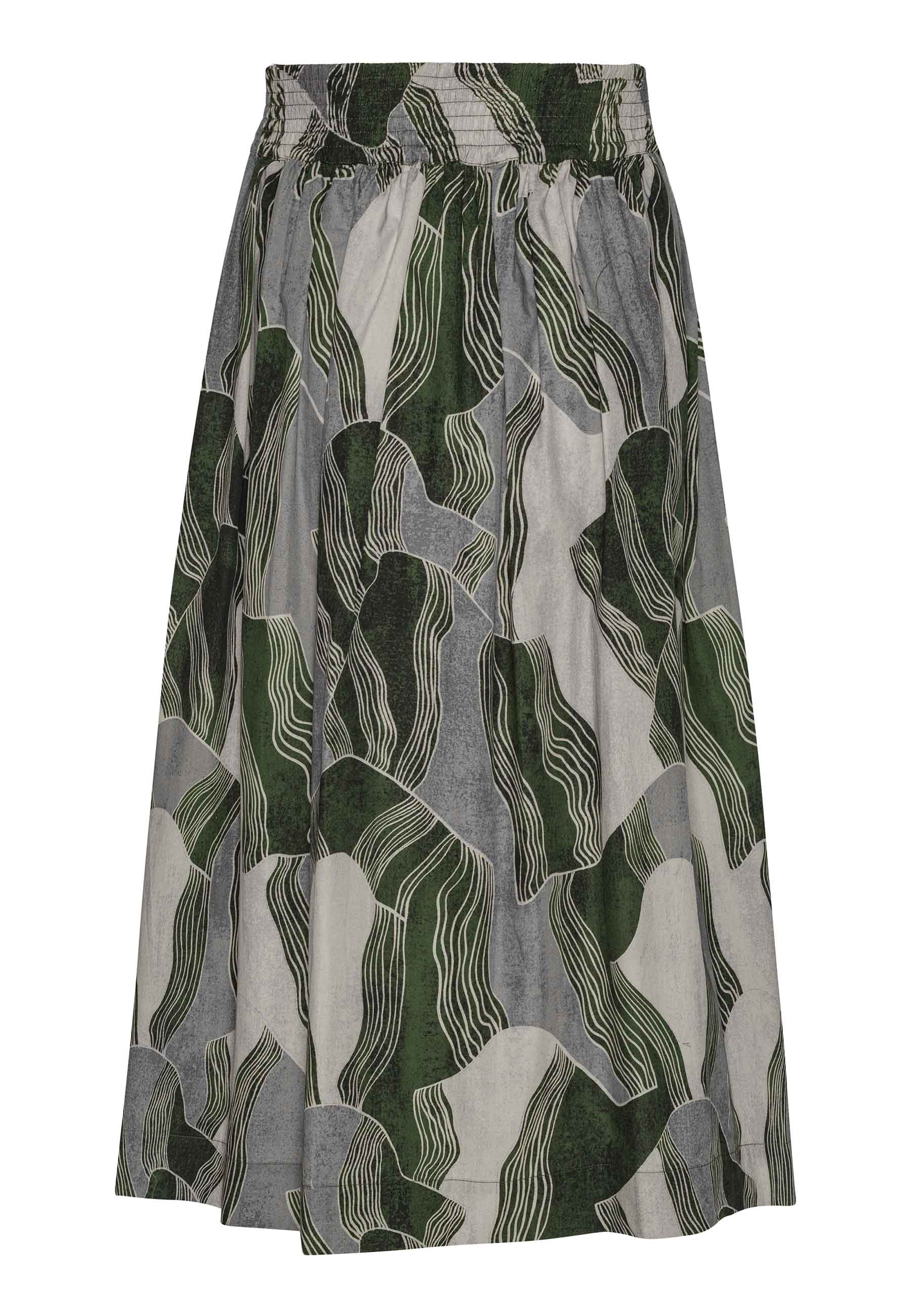 GROBUND Mette nederdel - den lange med abstrakt landskab