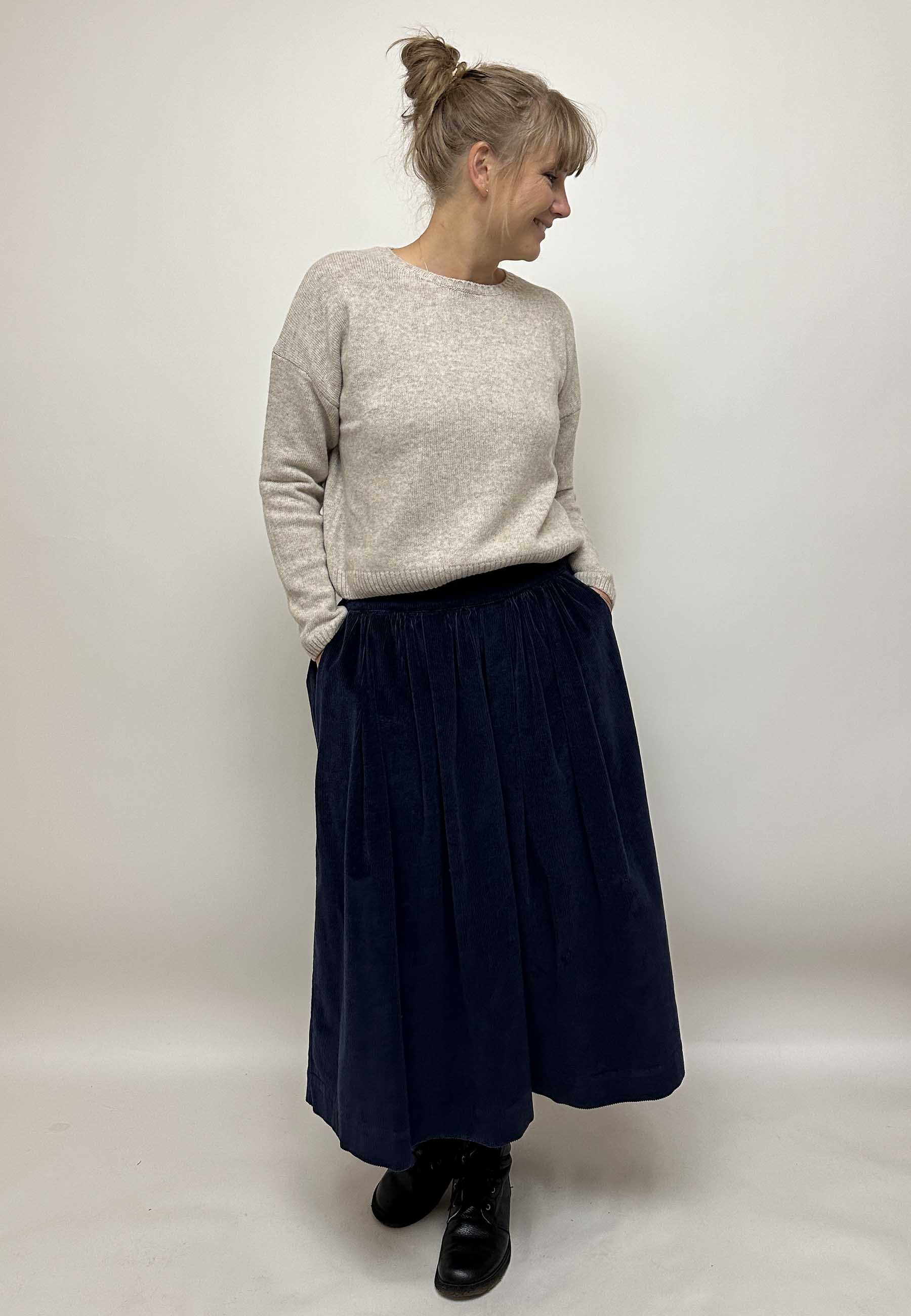 GROBUND Laura uld bluse - den i beige melange