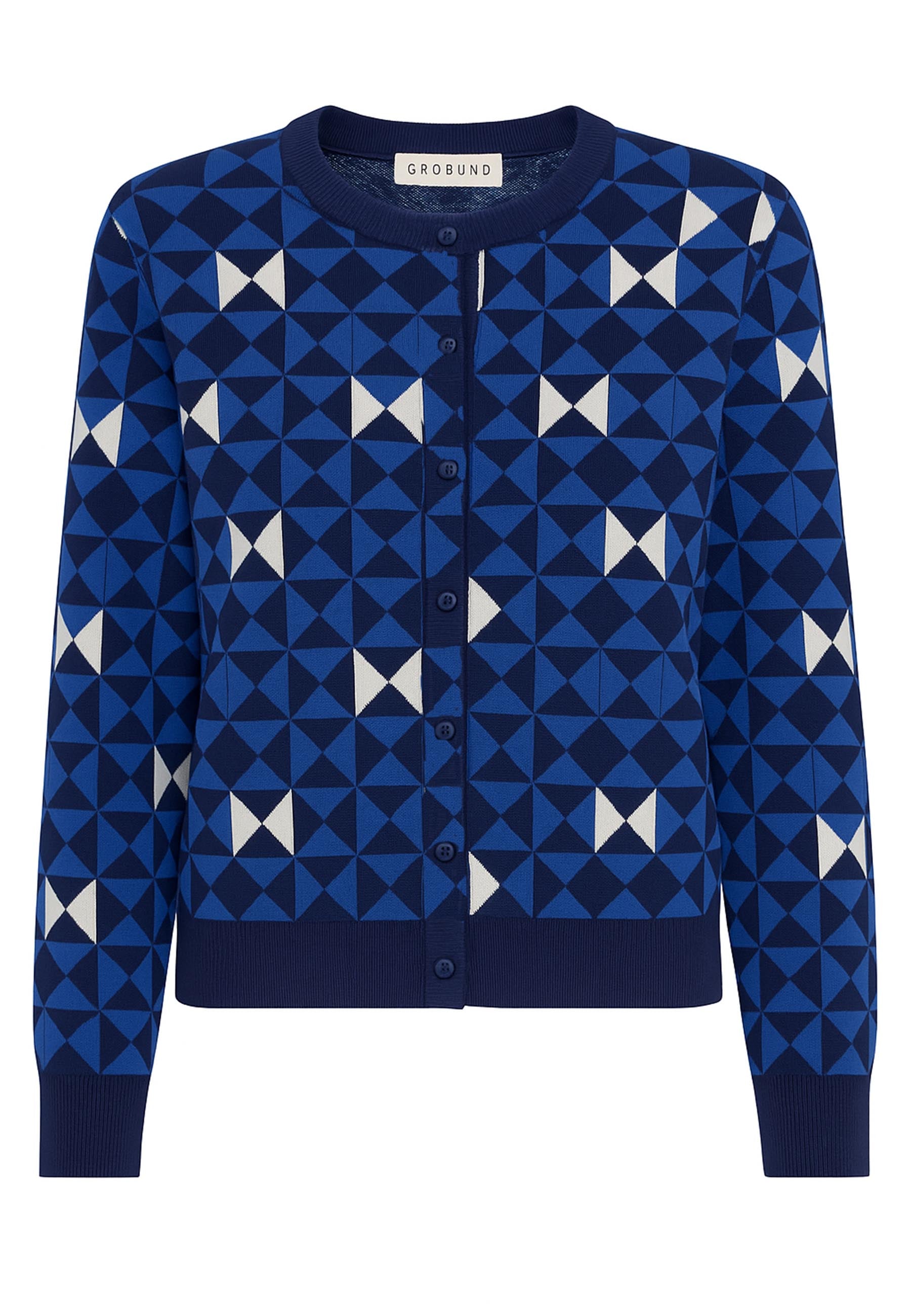 GROBUND Lydia cardigan - Bow Quilt blue