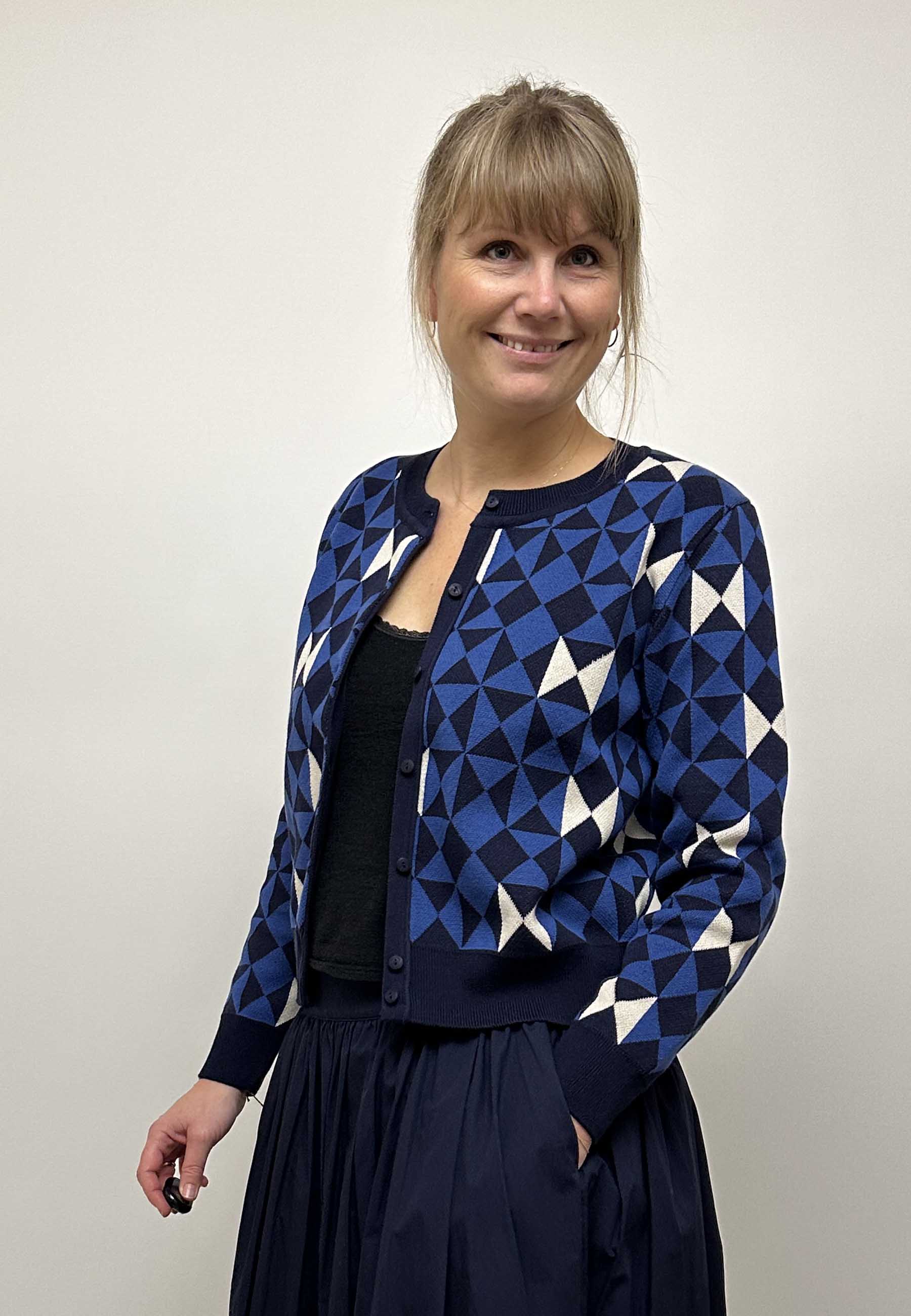 GROBUND Lydia cardigan - Bow Quilt blue