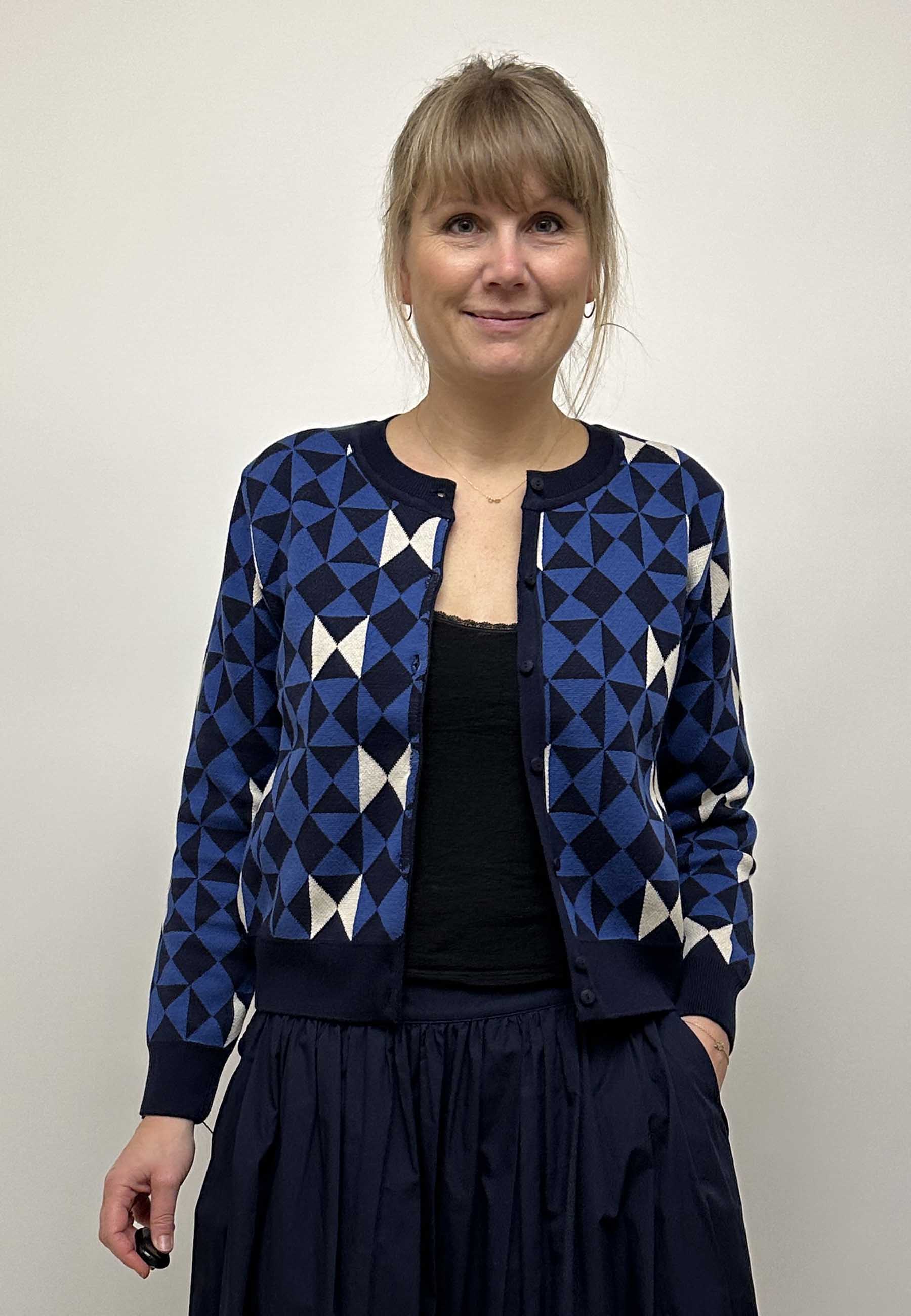 GROBUND Lydia cardigan - Bow Quilt blue