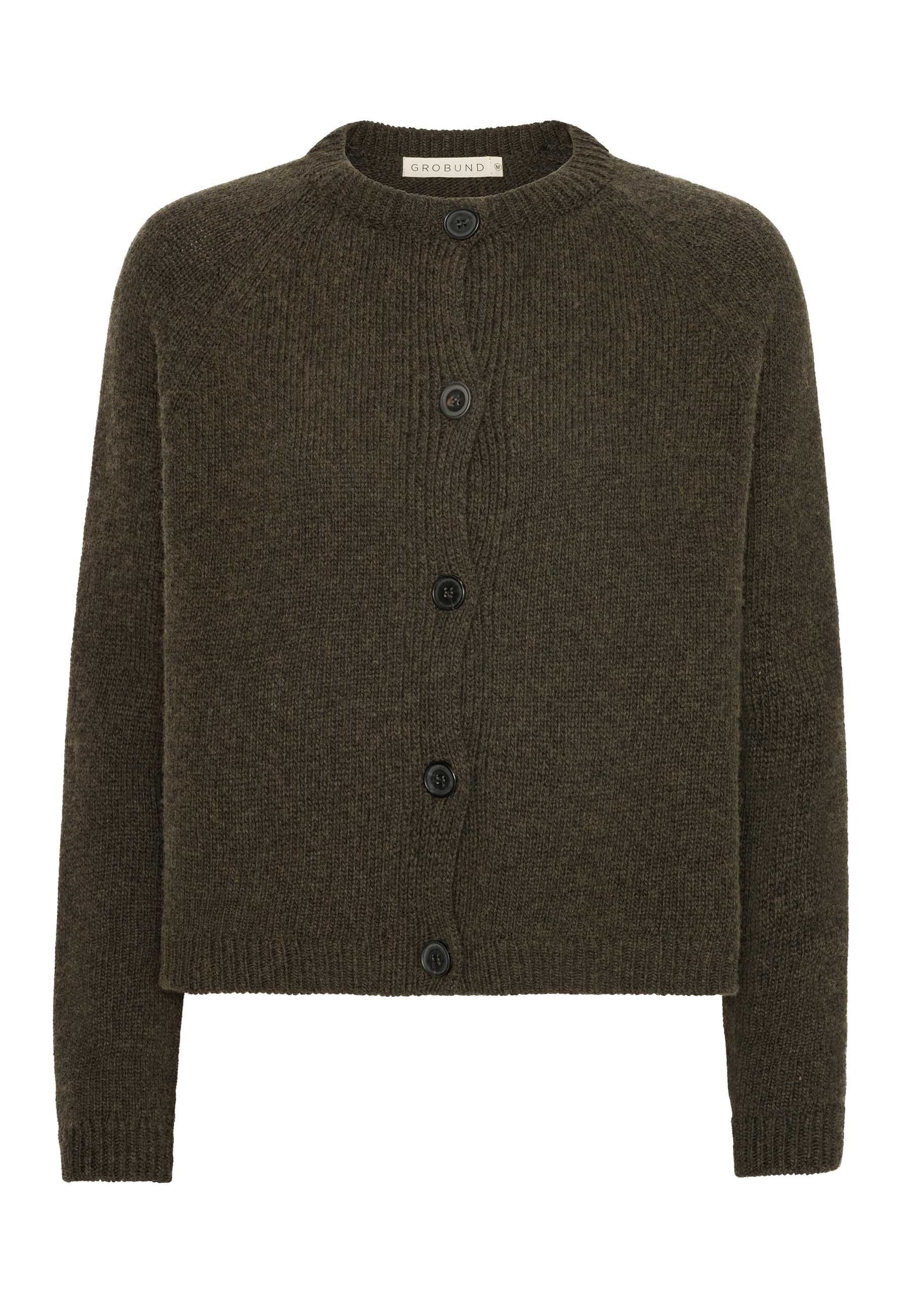 GROBUND Nanna cardigan - den grønne i uld