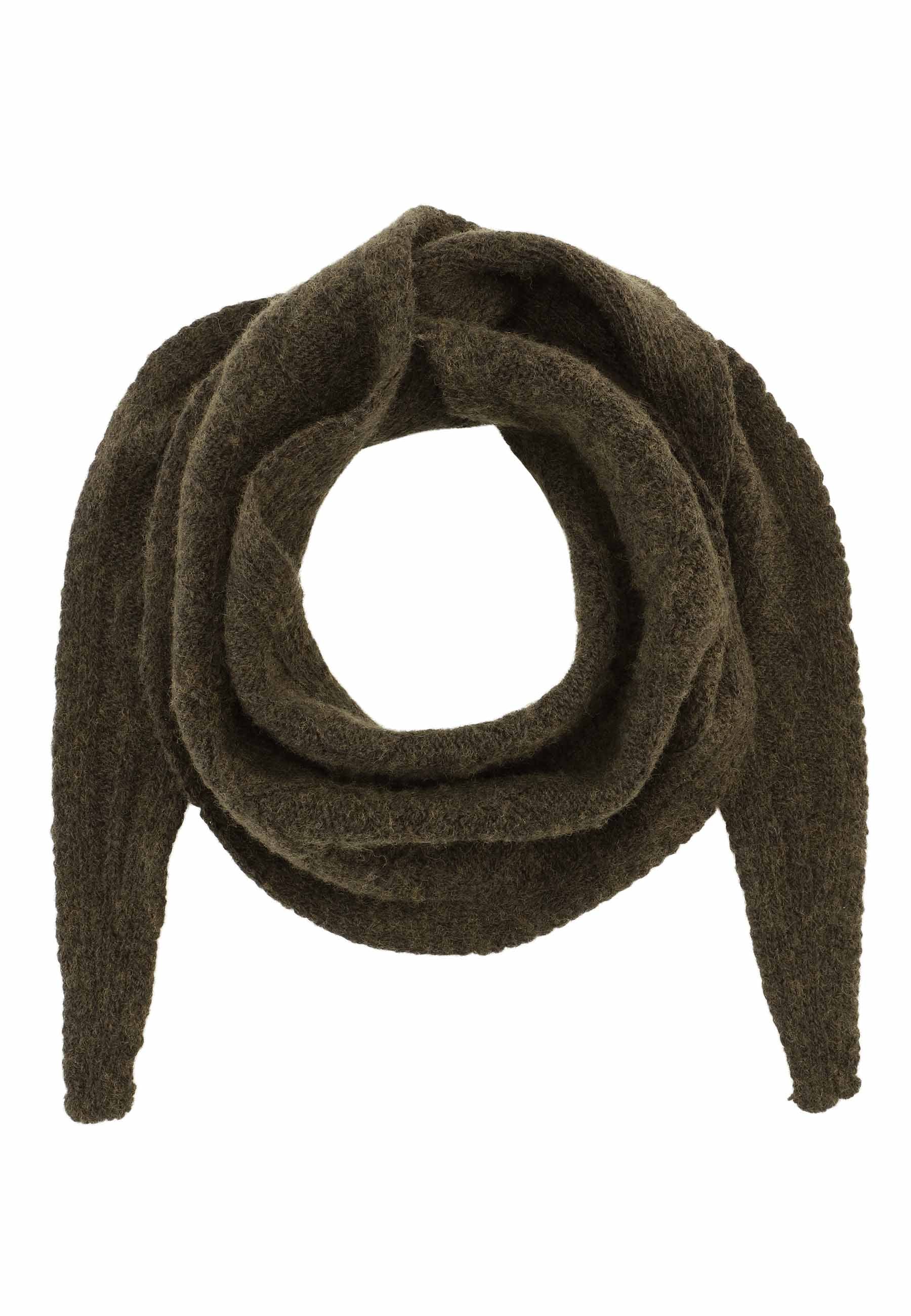 GROBUND Line uld tørklæde - det i olivengrøn