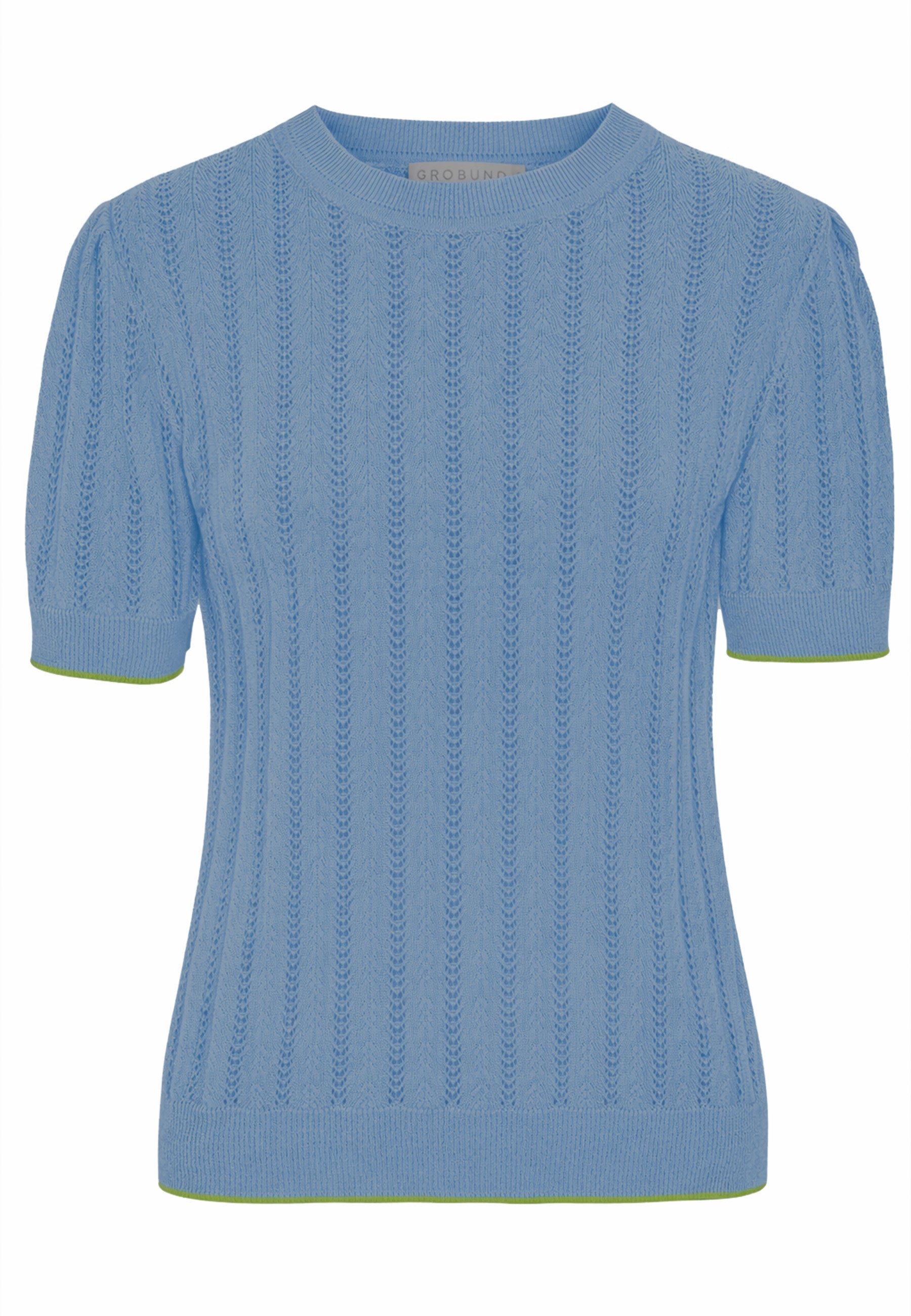 GROBUND Almine tee - den i Soft Blue med kontrastkant