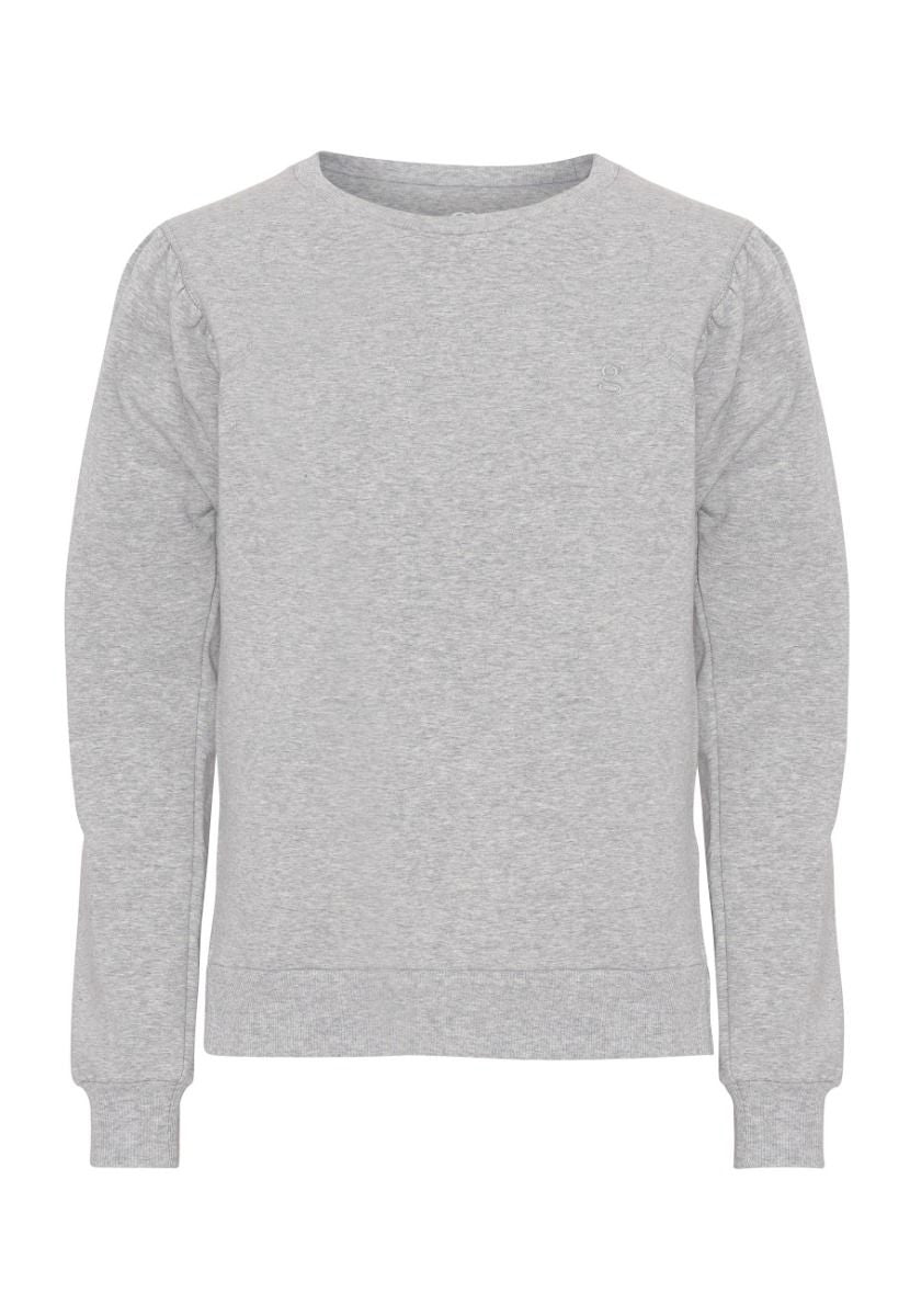 GROBUND Signe sweatshirten - den med flotte ærmer i grå melange