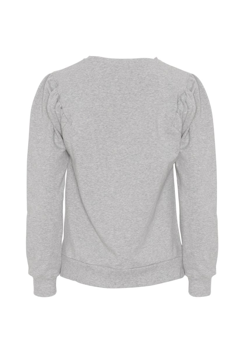 GROBUND Signe sweatshirten - den med flotte ærmer i grå melange