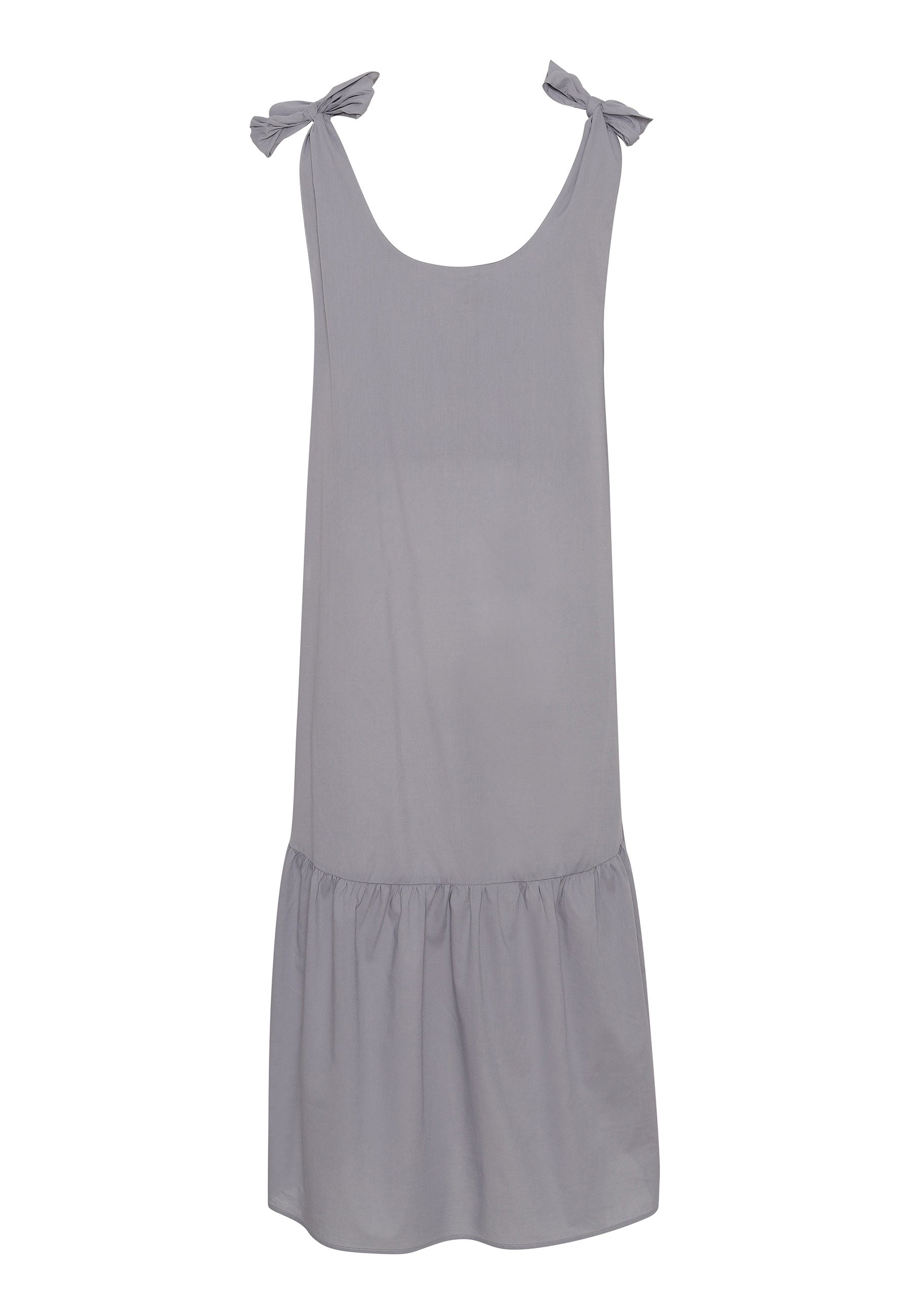 GROBUND Dagmar kjolen - den boheme med sløjfer i himmelgrå