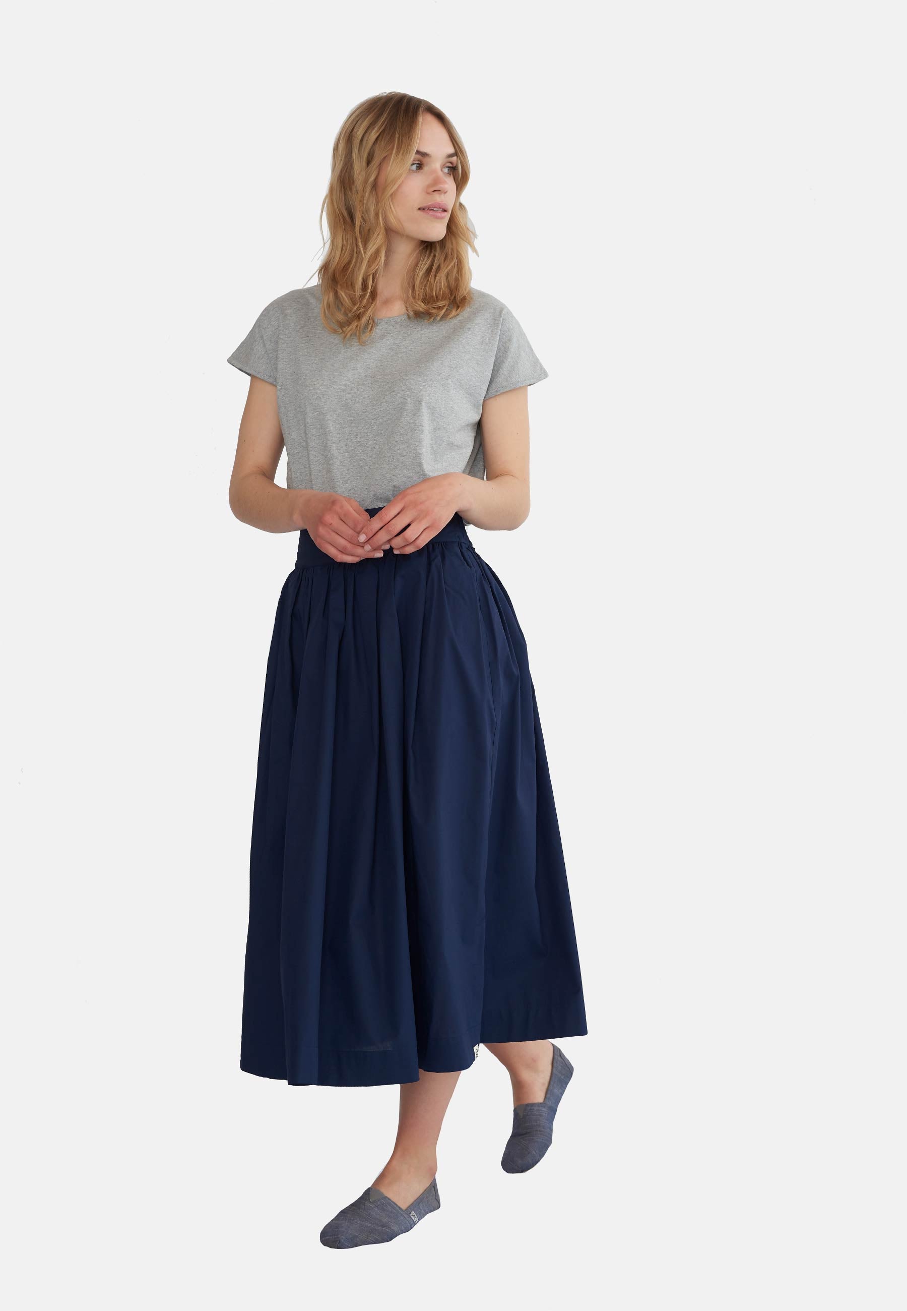 GROBUND Mette nederdel - den lange i navy blå