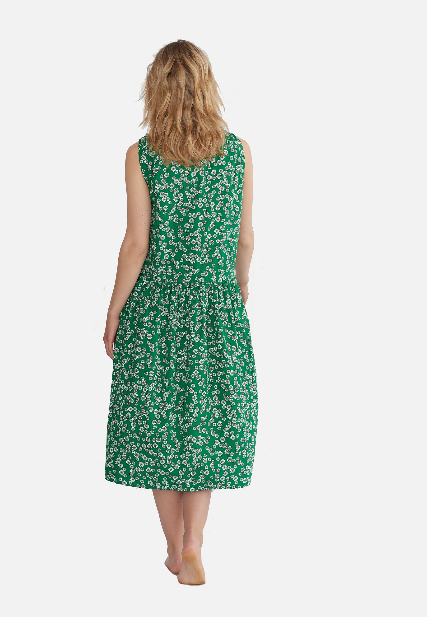 GROBUND Vilma kjolen - den vendbare i grøn med blomster