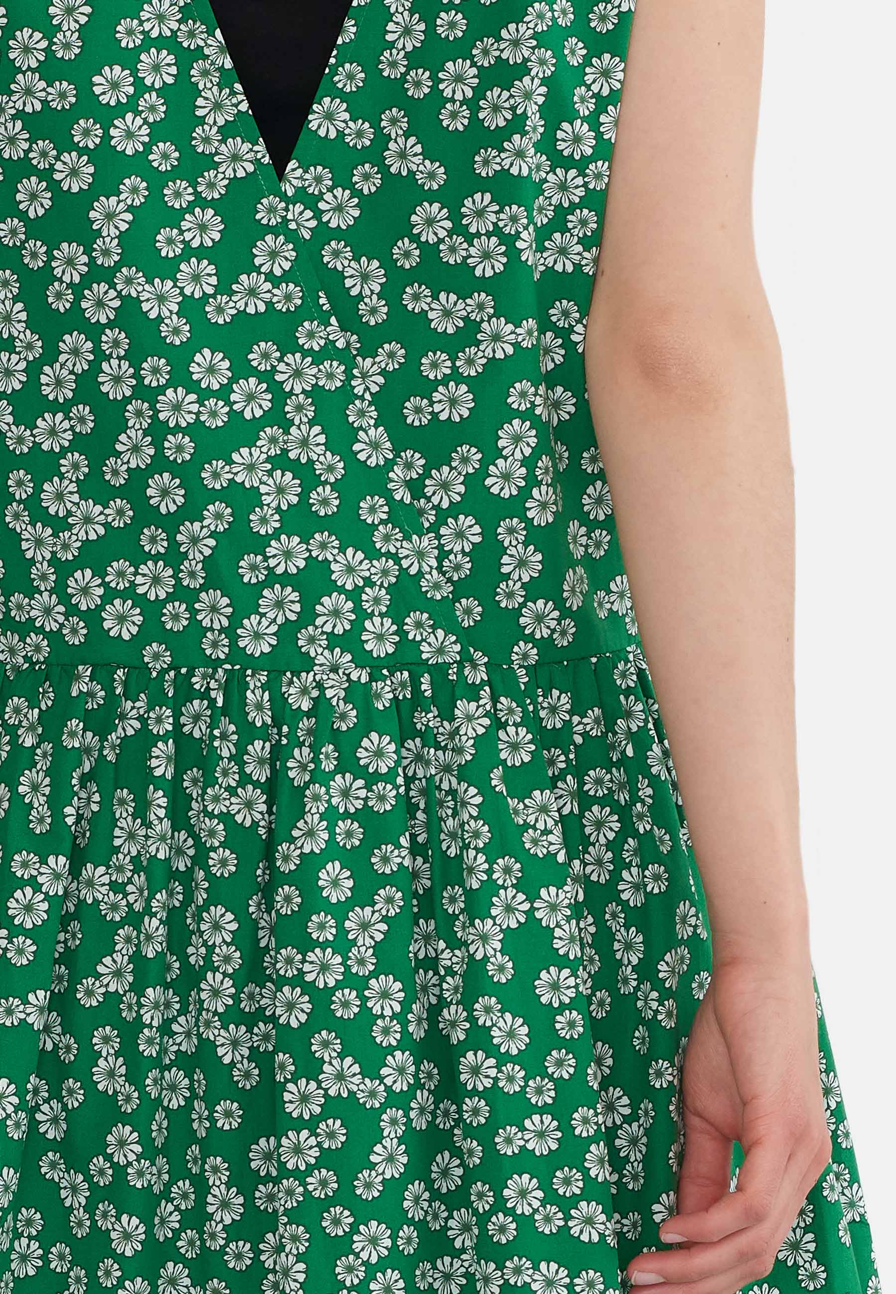 GROBUND Vilma kjolen - den vendbare i grøn med blomster